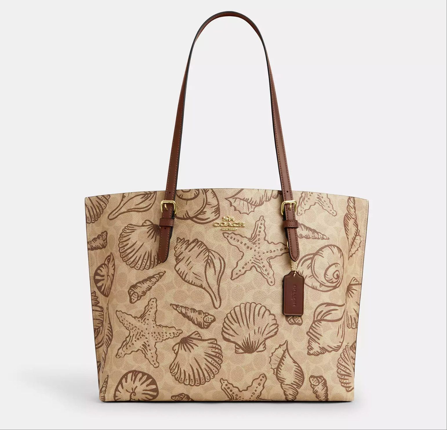 Coach Mollie Tote Bag In Signature Canvas With Shell Print CBH64 Size ONE SIZE - 9 Thumbnail
