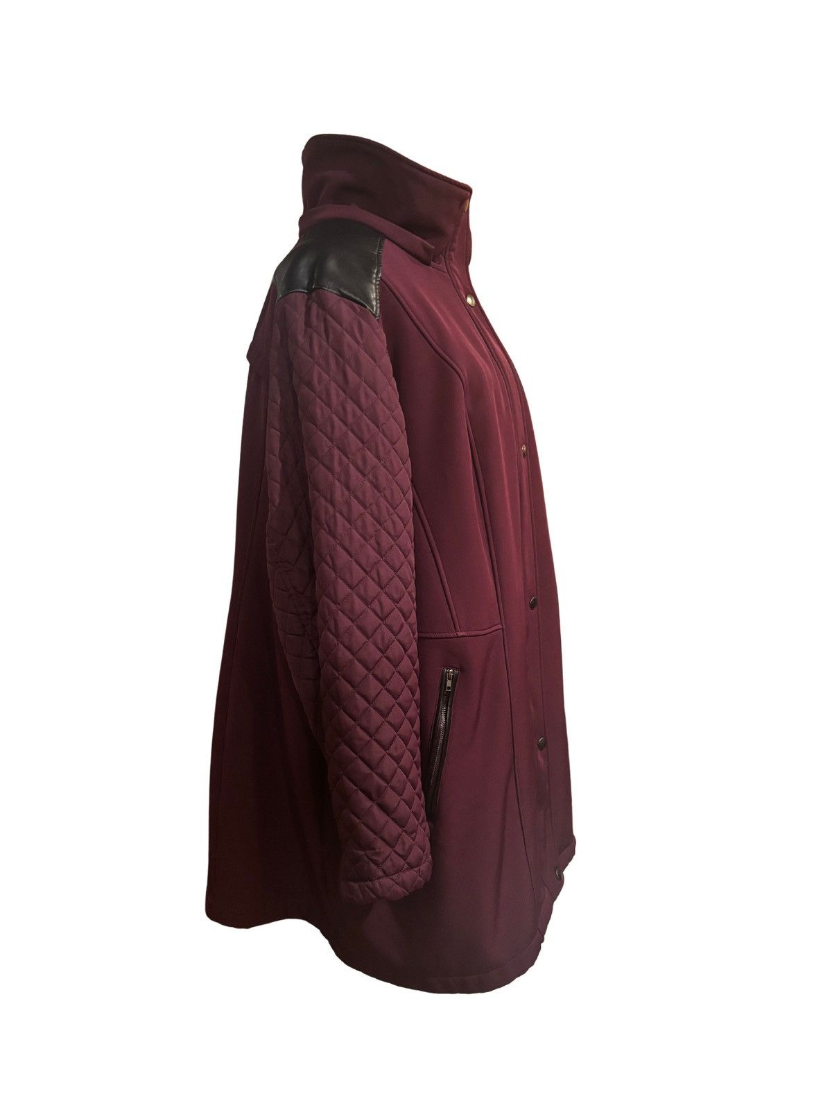 Other Women’s burgundy leather trim Jacket.wj1003 Size XXL / US 16-18 / IT 52-54 - 3 Thumbnail