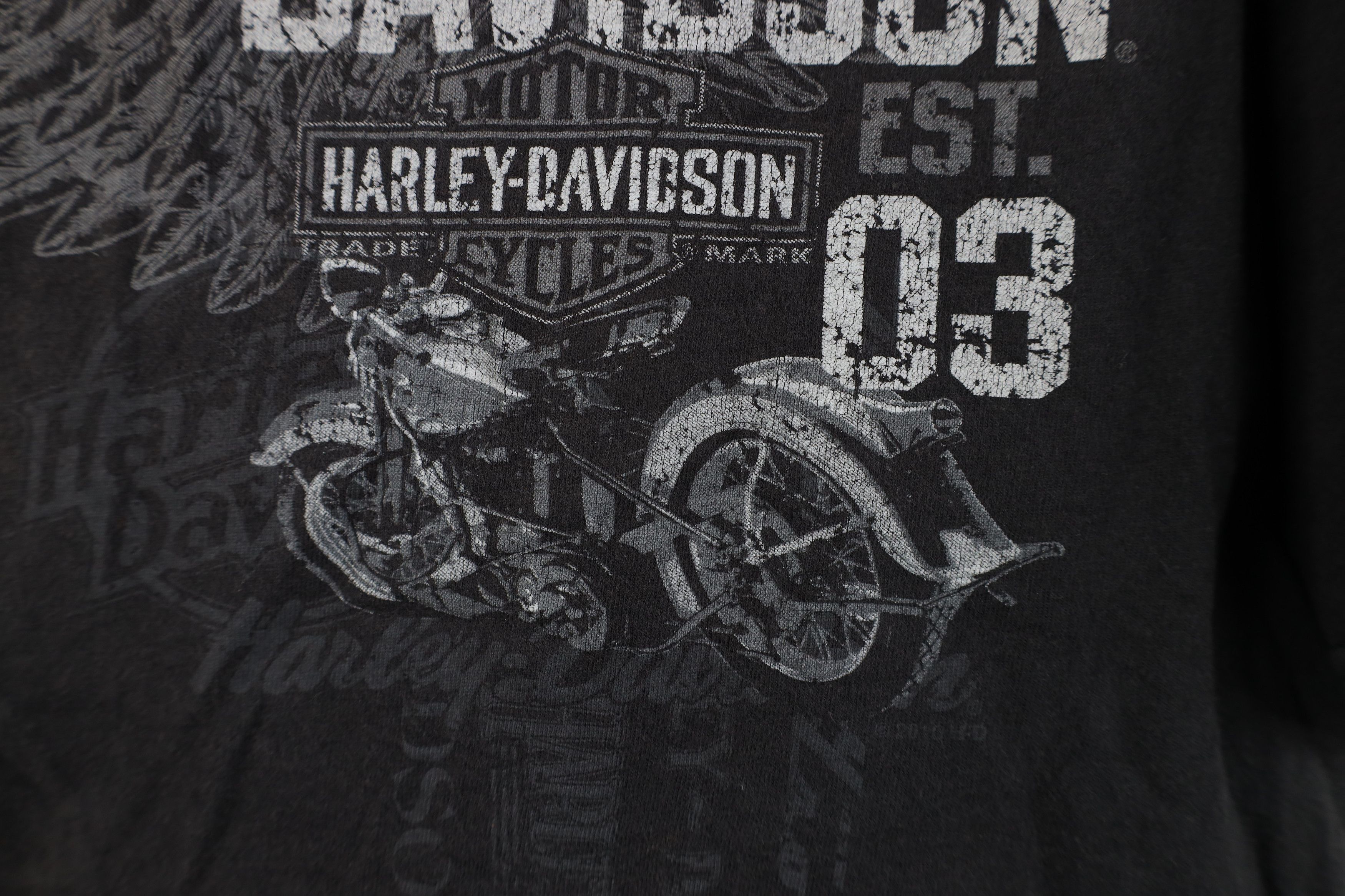 Harley Davidson Vintage Y2K Harley Davidson Eagle Wings Skull T-Shirt Black Size US L / EU 52-54 / 3 - 6 Thumbnail