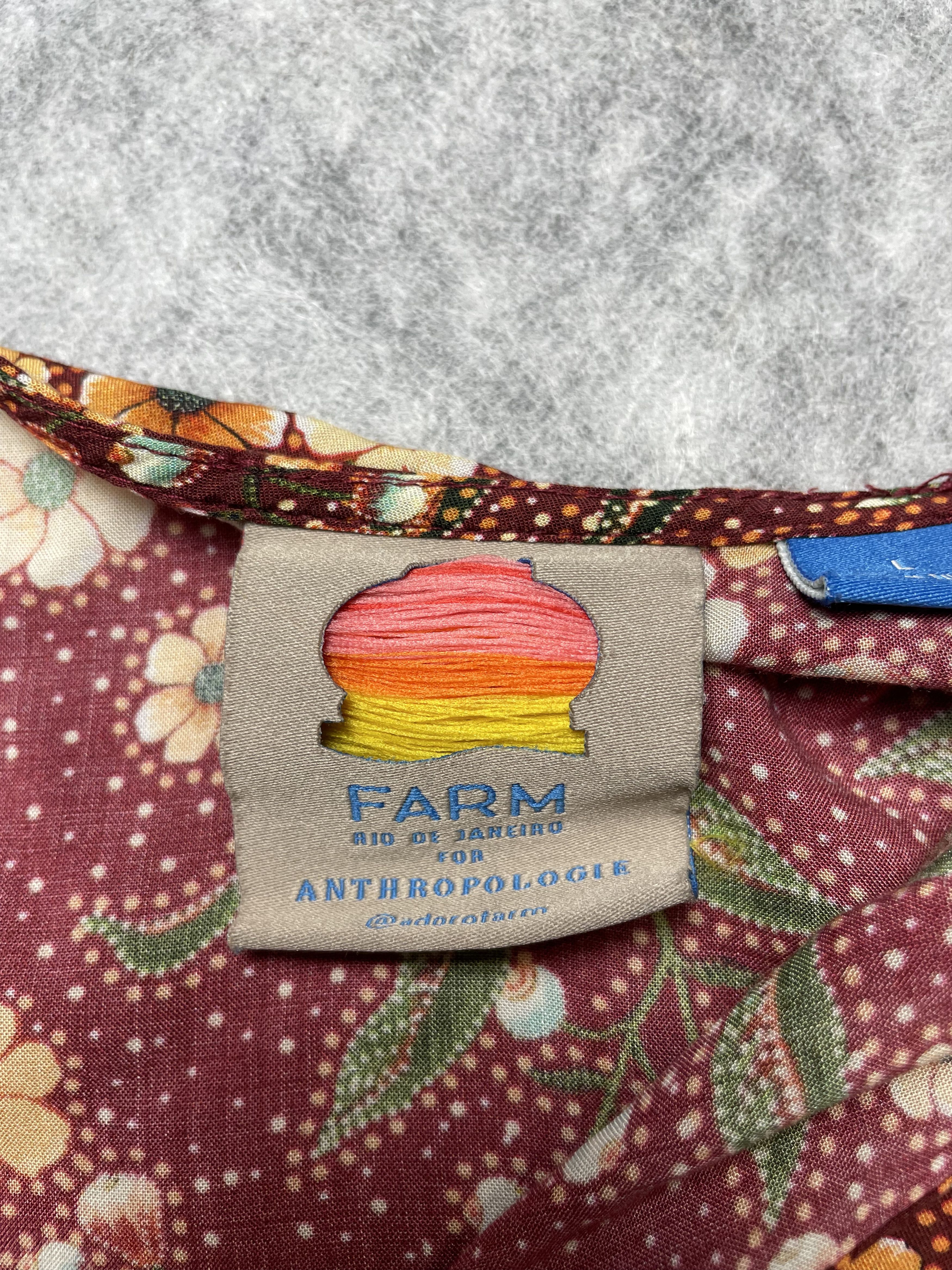 Farm Rio Farm Rio Anthropologie Striped Floral Wrap Dress L Size L / US 10 / IT 46 - 8 Thumbnail