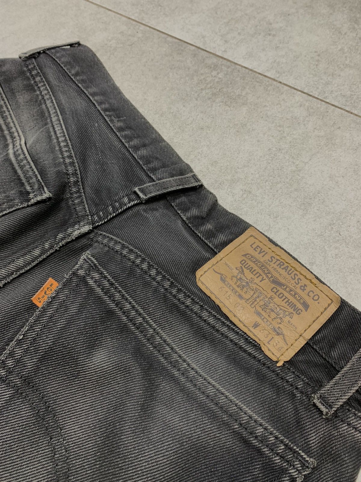 Levi's Vintage Clothing 90s Vintage Faded Black rare Levi 615 Orange tag denim jean Size US 33 - 3 Thumbnail