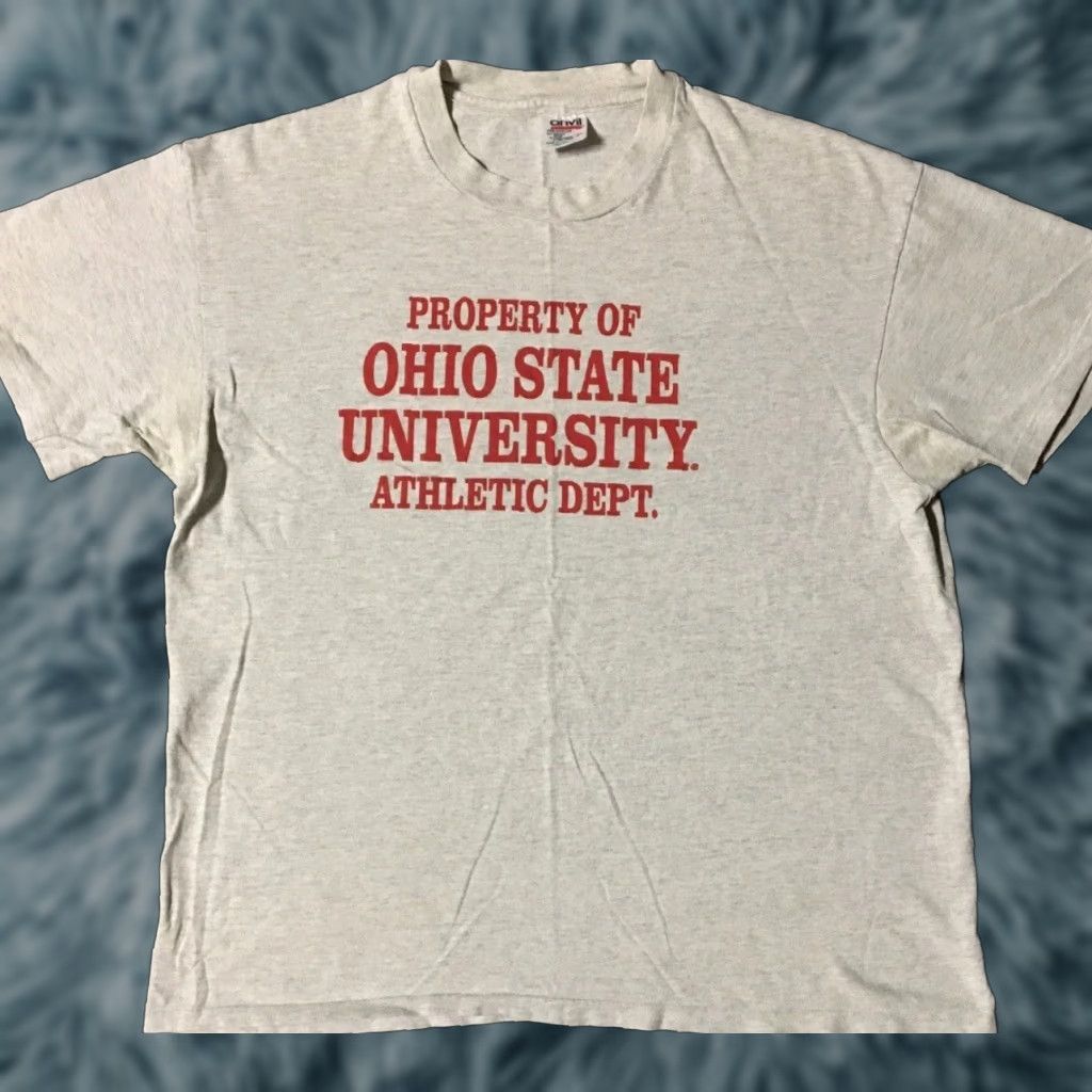 Vintage VINTAGE 90s Ohio State Spellout Shirt XL Gray Men T-Shirt University College Baseball Track & Field PE Buckeyes Size US XL / EU 56 / 4 - 1 Thumbnail