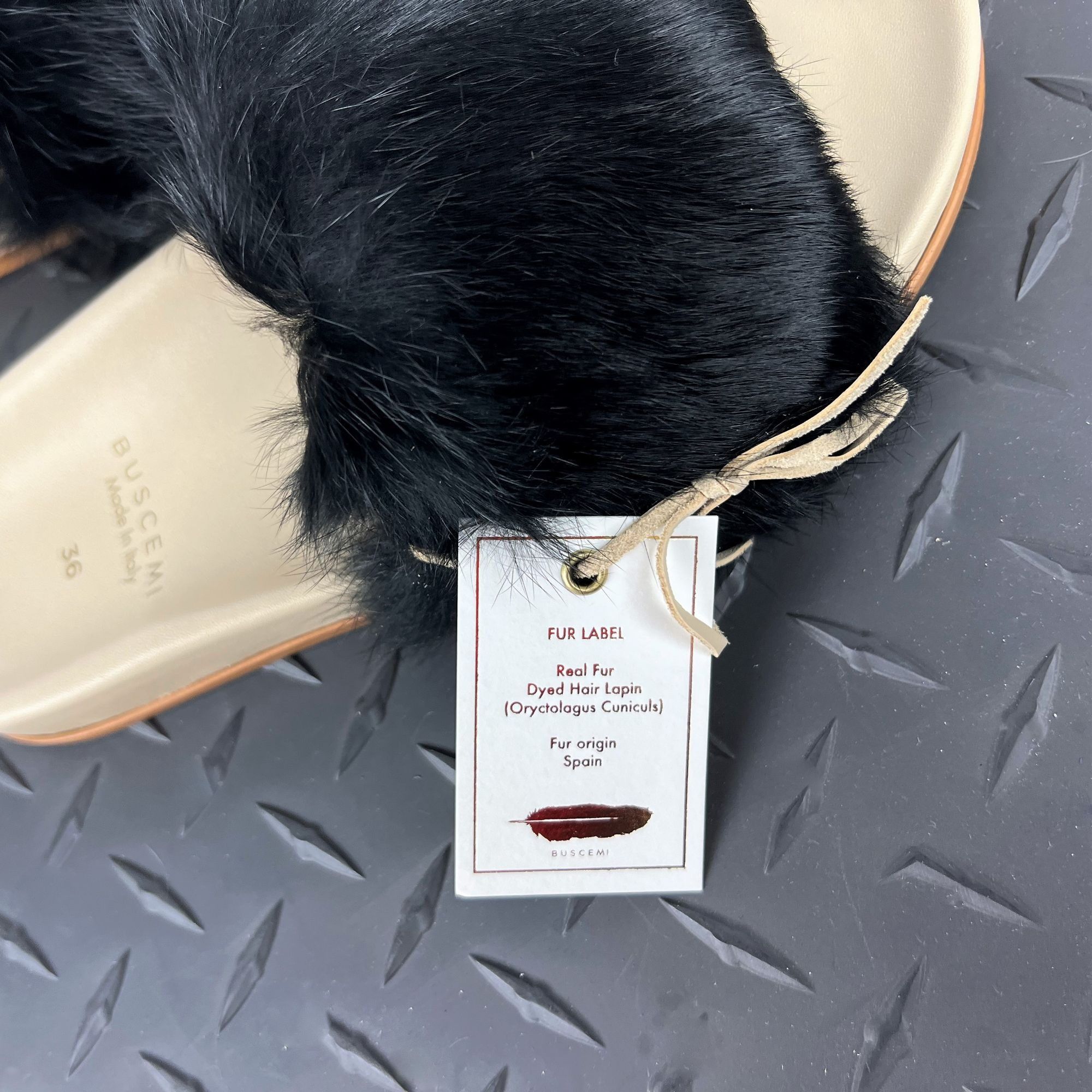 Buscemi Buscemi Slide Fur Clot Black Leather Slippers US 6 EU 36 Size US 6 / IT 36 - 5 Thumbnail