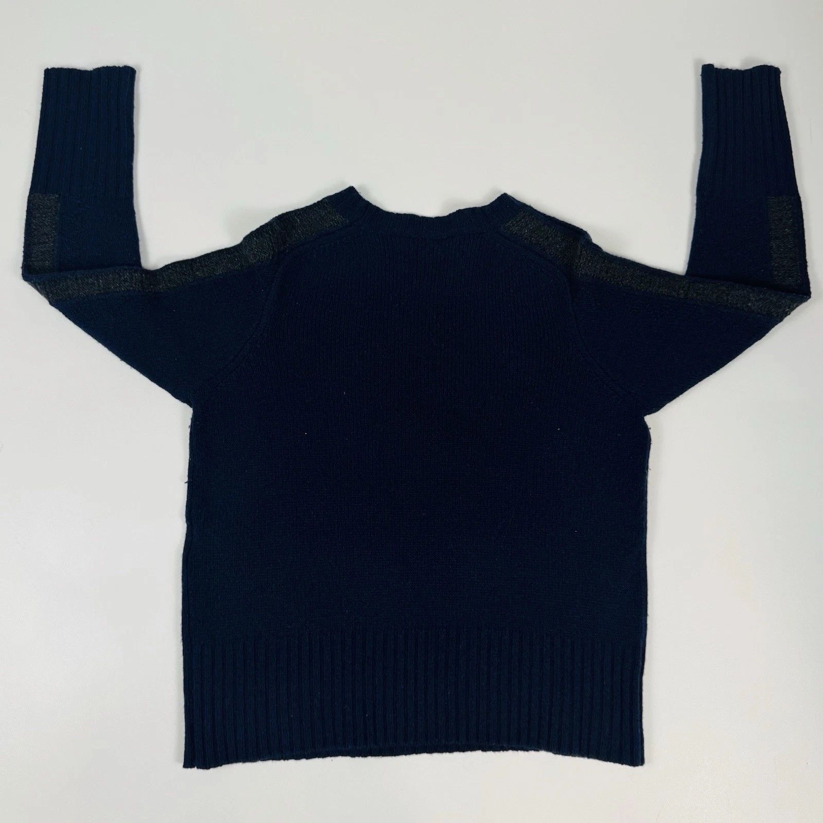 Random Identities KN-29 Wool Sweater Mens M Navy Gray Designed Berlin Size US M / EU 48-50 / 2 - 11 Thumbnail