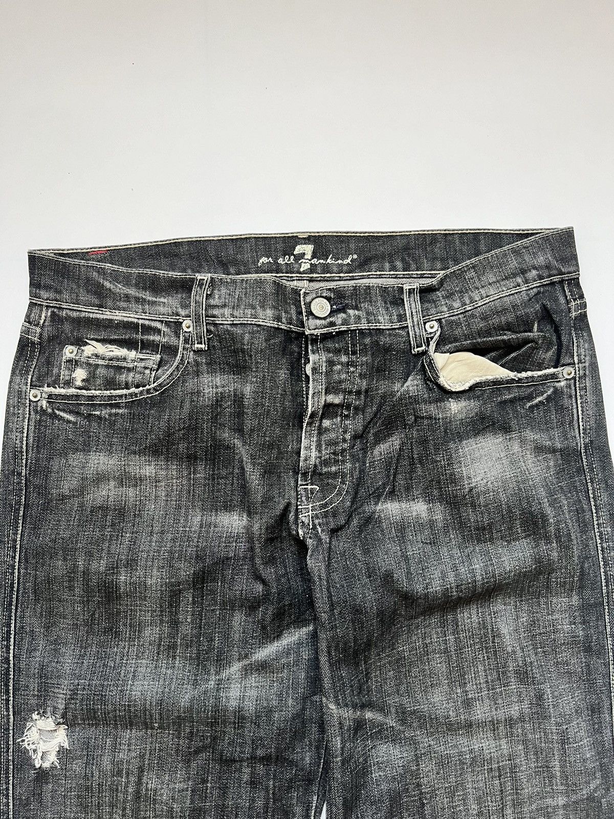 7 For All Mankind Vintage Fly Buttons 7 All Mankind Denim Size US 35 - 5 Thumbnail
