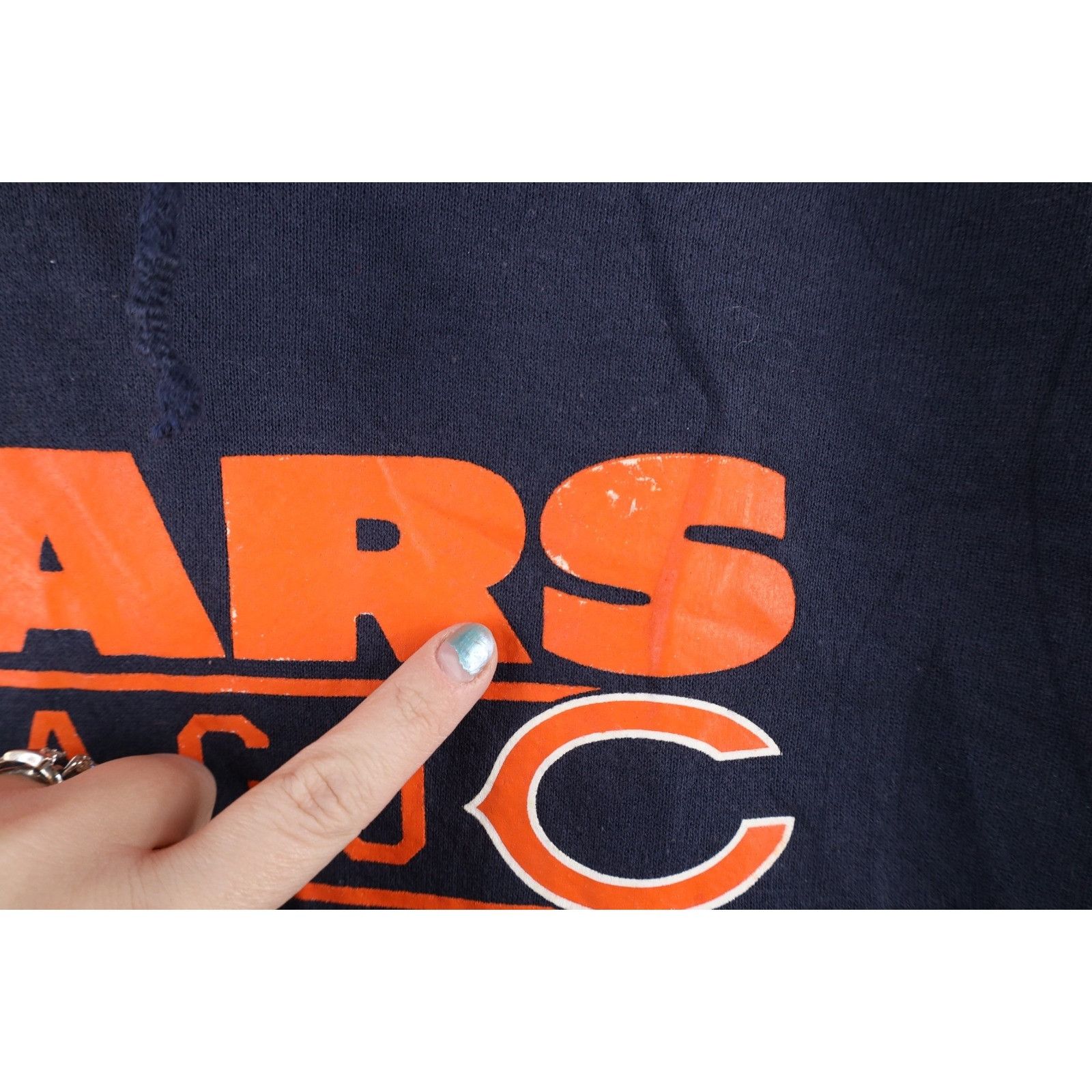Vintage Vintage Distressed Spell Out Chicago Bears Football Hoodie Size US XXL / EU 58 / 5 - 5 Thumbnail