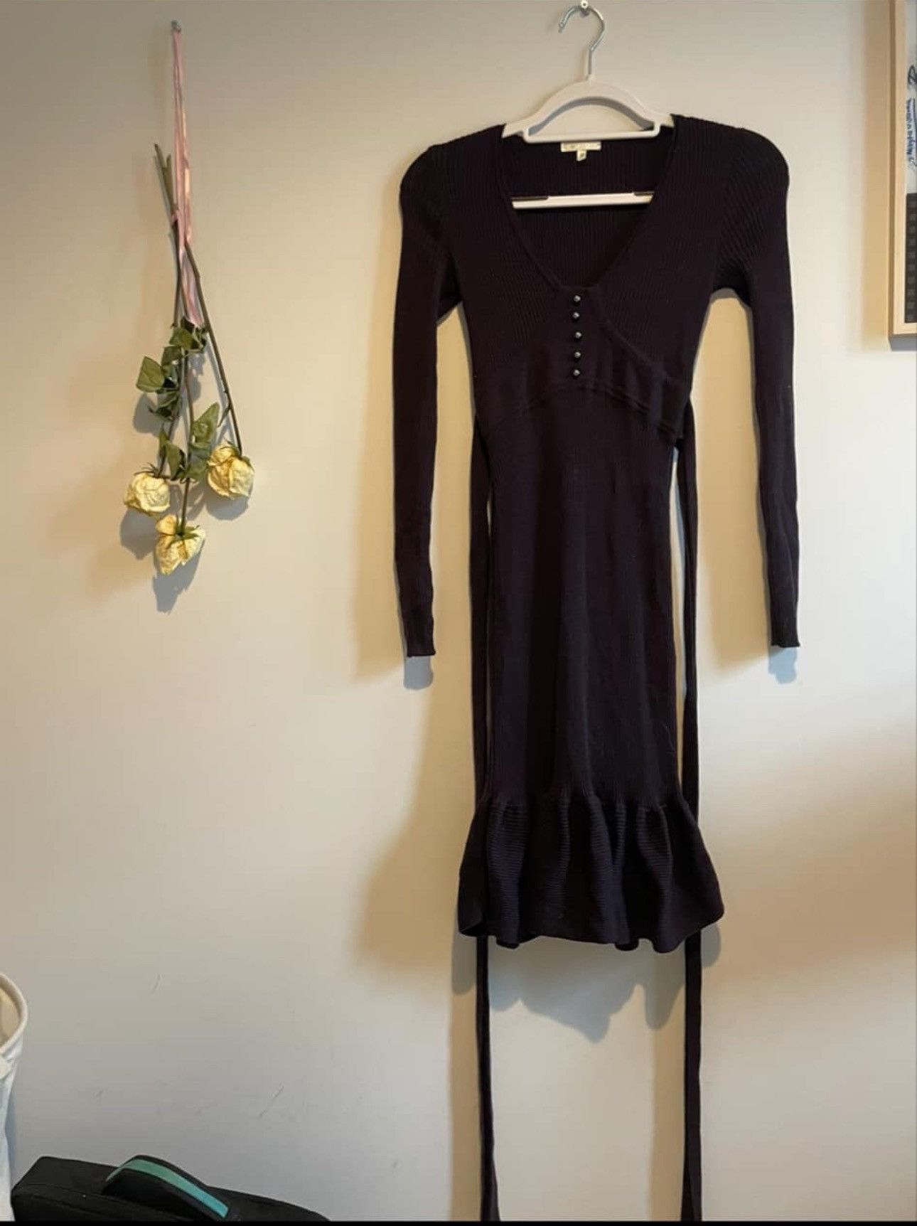 PAULE KA Black & White Tweed Knee Length Dress | Grailed