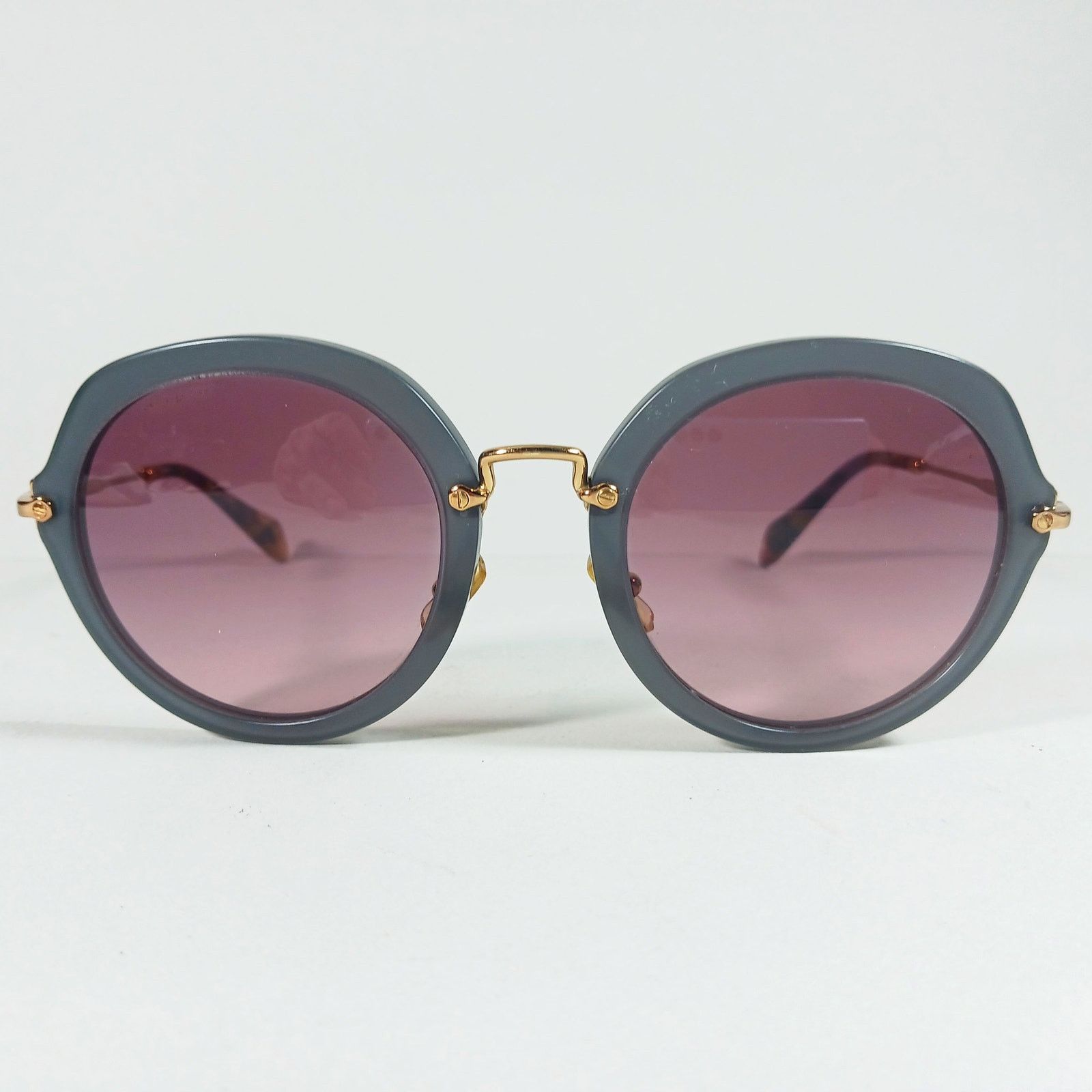 Miu Miu Miu Miu SMU05Q Gray/Brown Oversize Round Sunglasses w/Case Size ONE SIZE - 3 Thumbnail