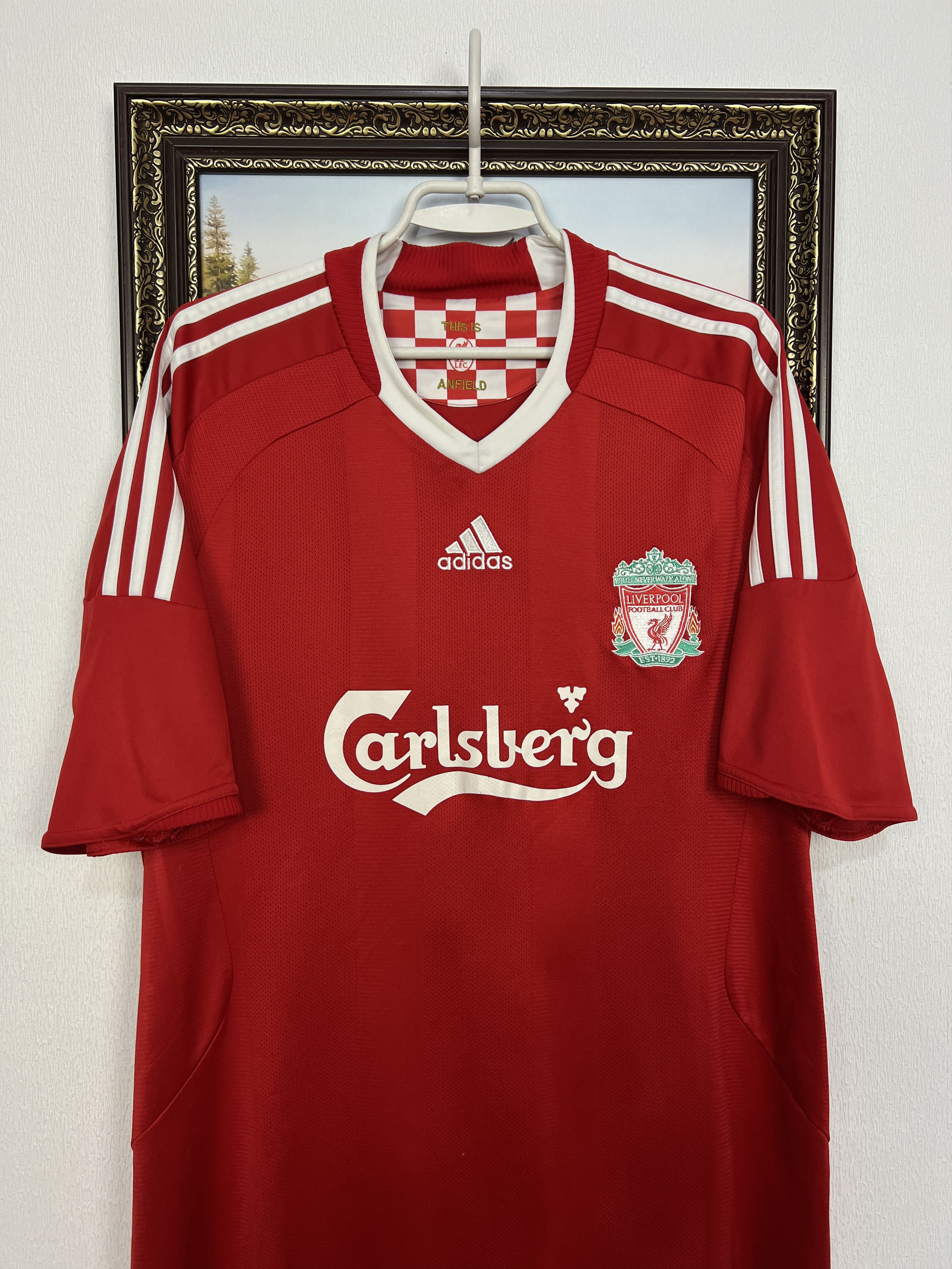 Adidas Liverpool Home football shirt 2008 Soccer Jersey Trikot Size US XL / EU 56 / 4 - 2 Thumbnail