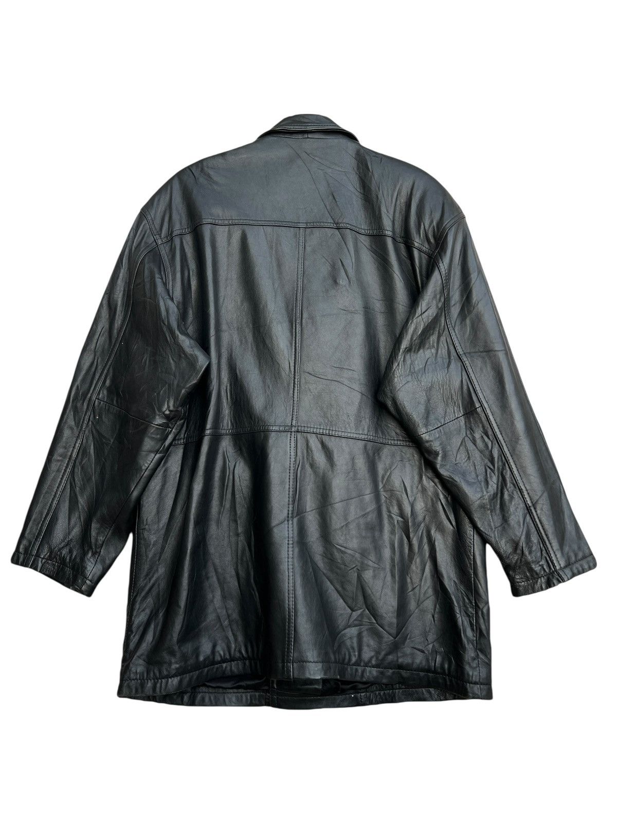 Vintage Vintage 90s Harajuku Mother Coat Black Leather Jacket Size US L / EU 52-54 / 3 - 3 Thumbnail