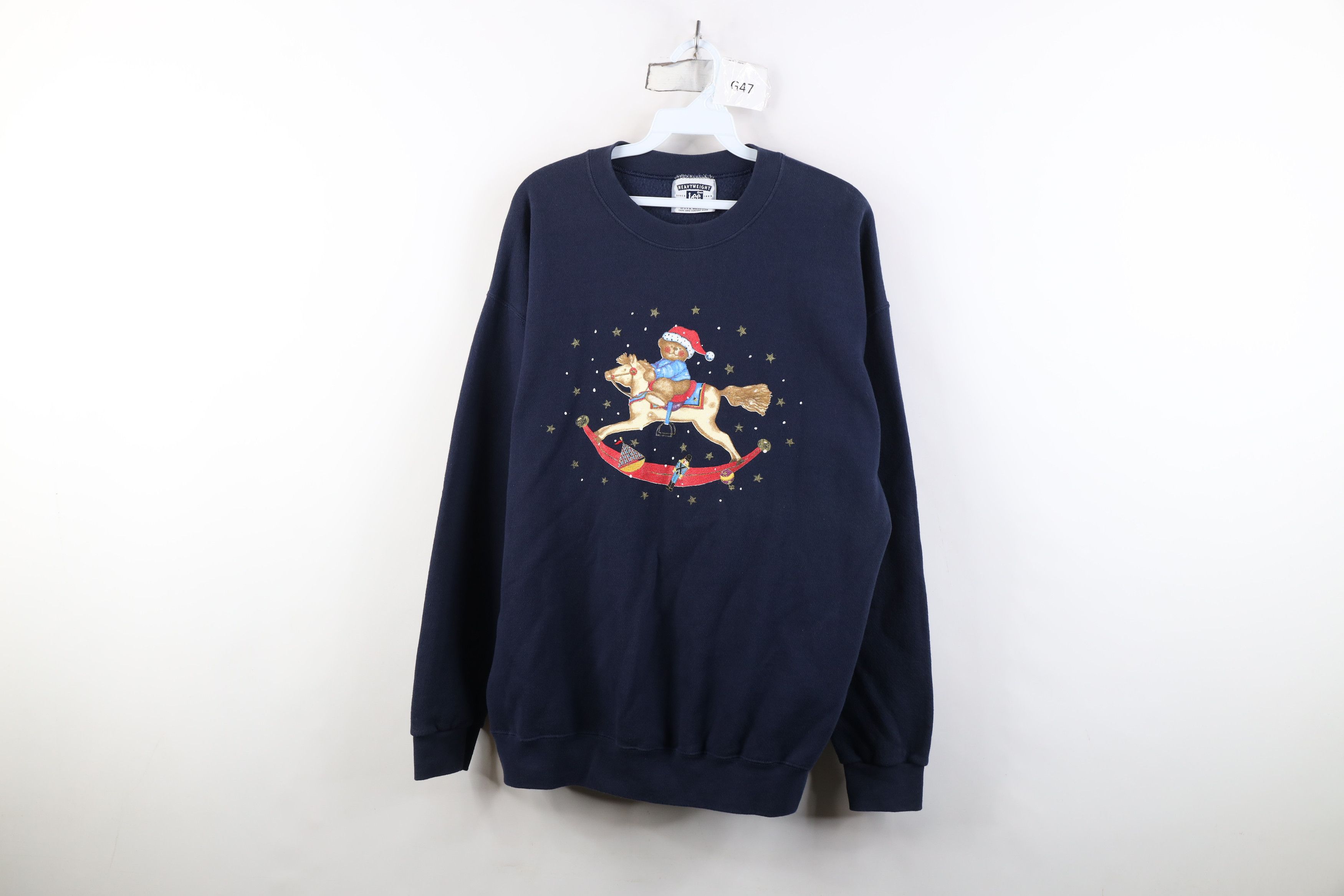 Vintage Vintage 90s Streetwear Christmas Horse Sweatshirt USA Size L / US 10 / IT 46 - 1 Thumbnail