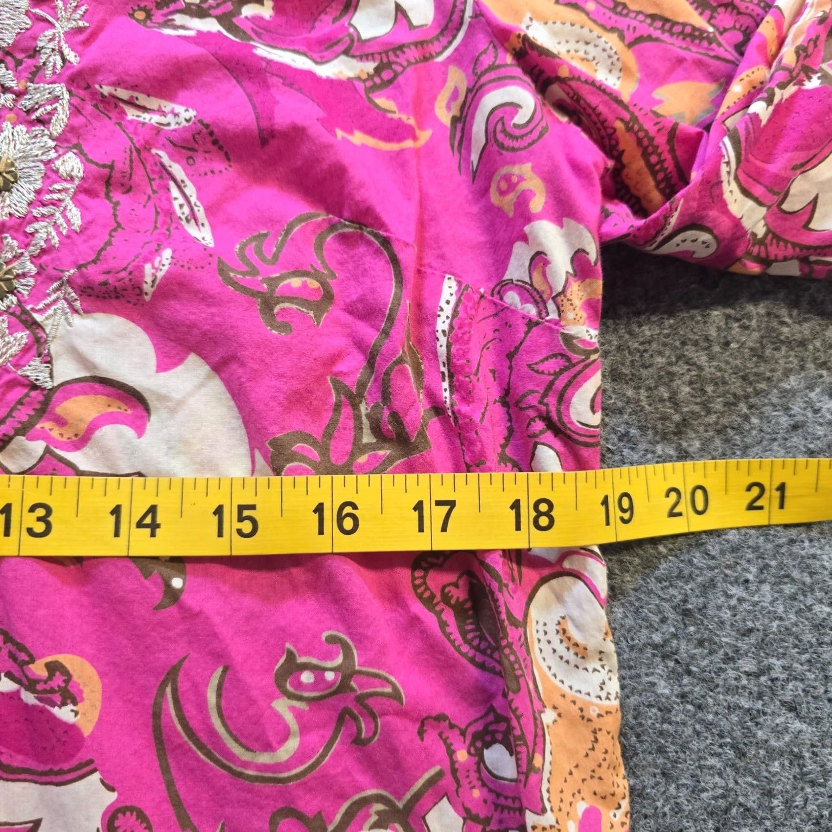 Charter Club Charter Club Top Women Petite PS Pink Paisley Embroidered Tunic Preppy Casual Shirt Blouse Size S / US 4 / IT 40 - 6 Thumbnail