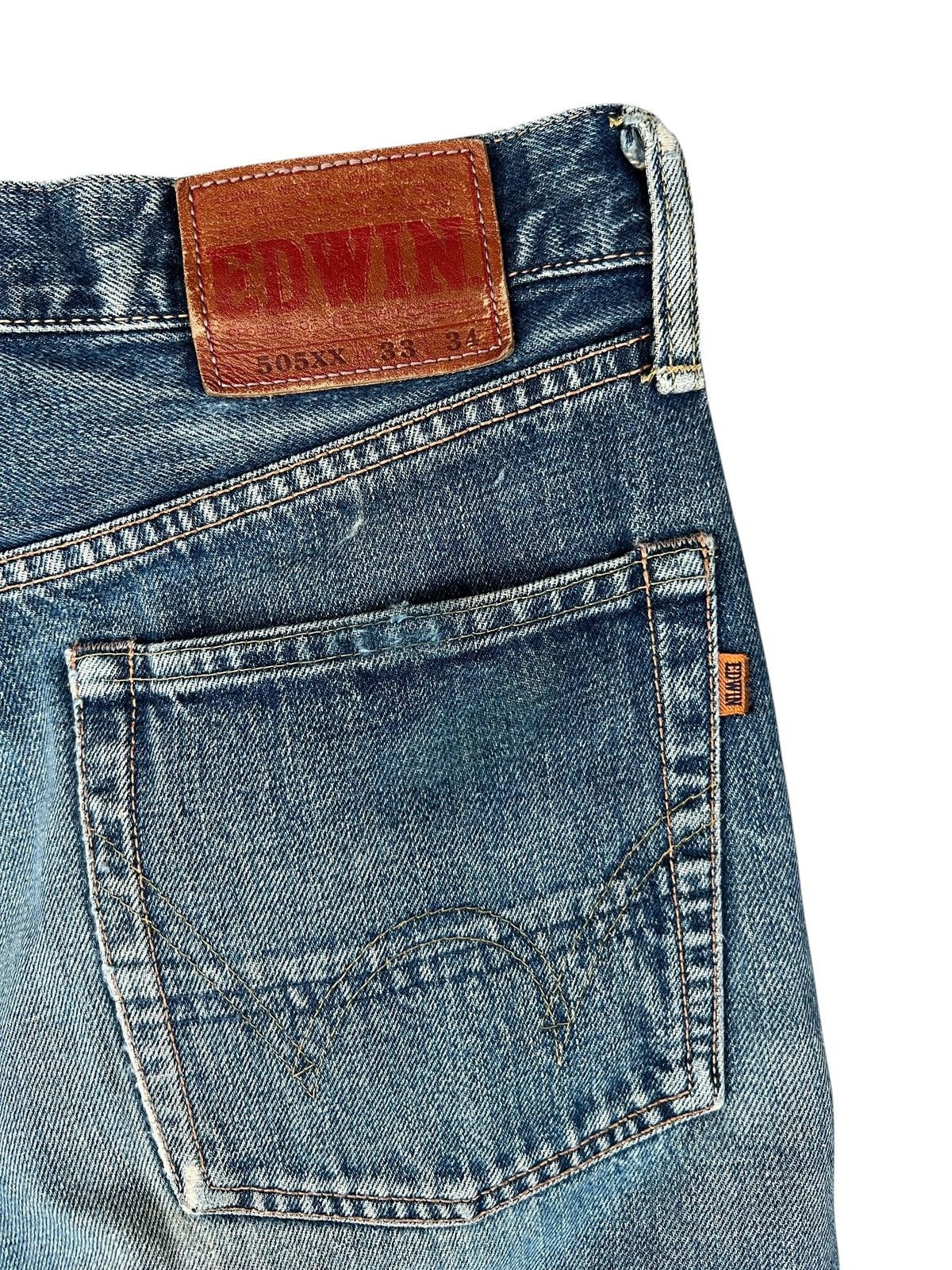 Edwin Edwin 505 Selvedge Mudwash Distressed Short Denim Jeans Size US 33 - 7 Thumbnail