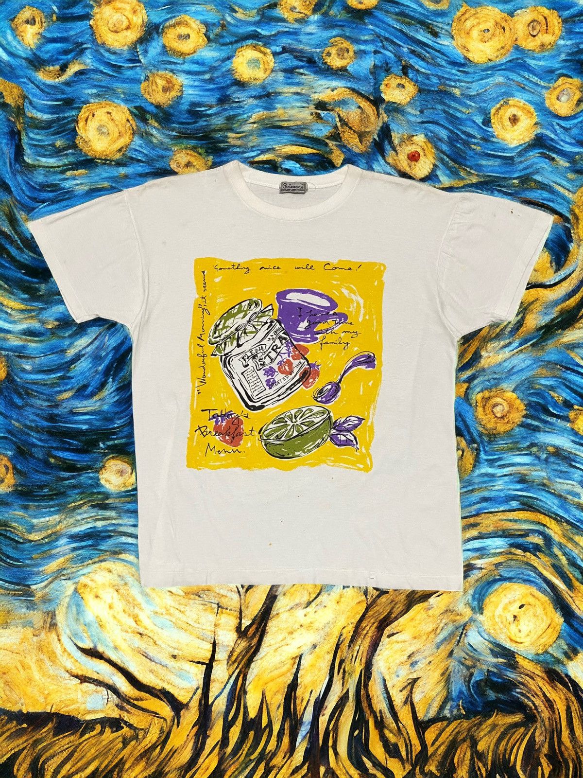Vintage Art Potrait The Breakfast Menu Tee Shirt