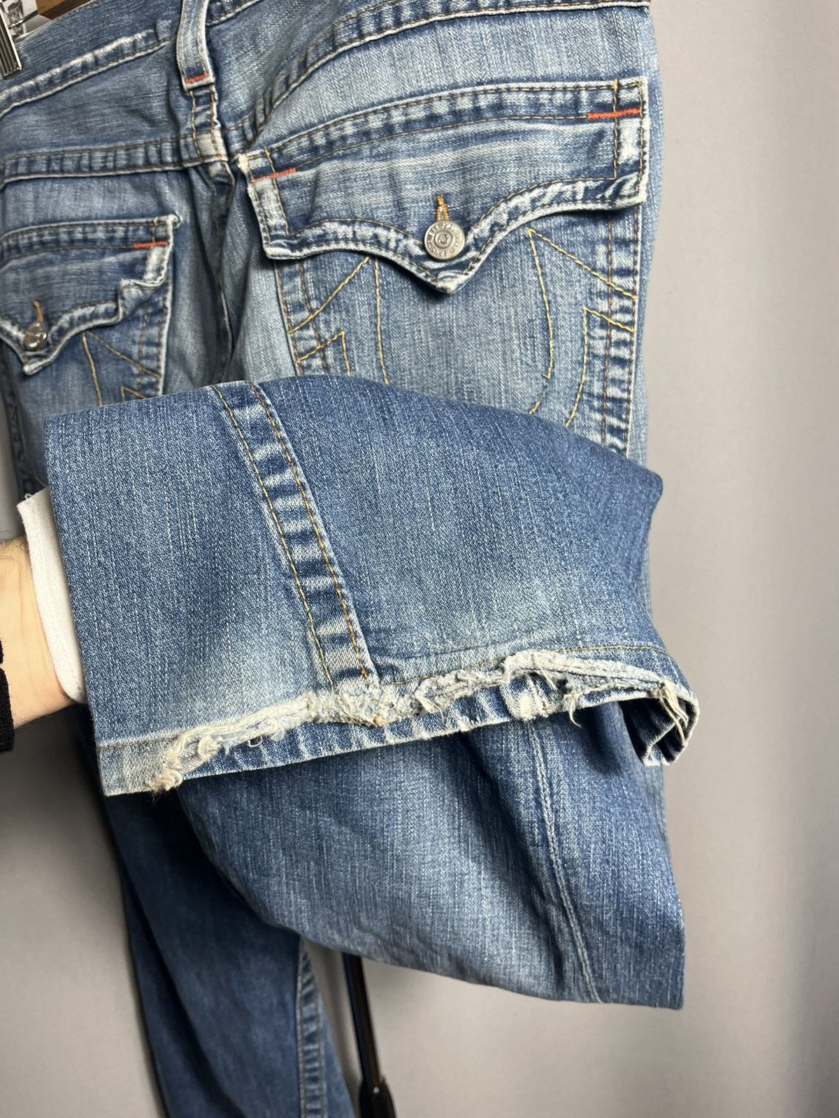 True Religion True Religion Joey Flare Distressed Jeans Denim Blue Size US 36 / EU 52 - 6 Thumbnail
