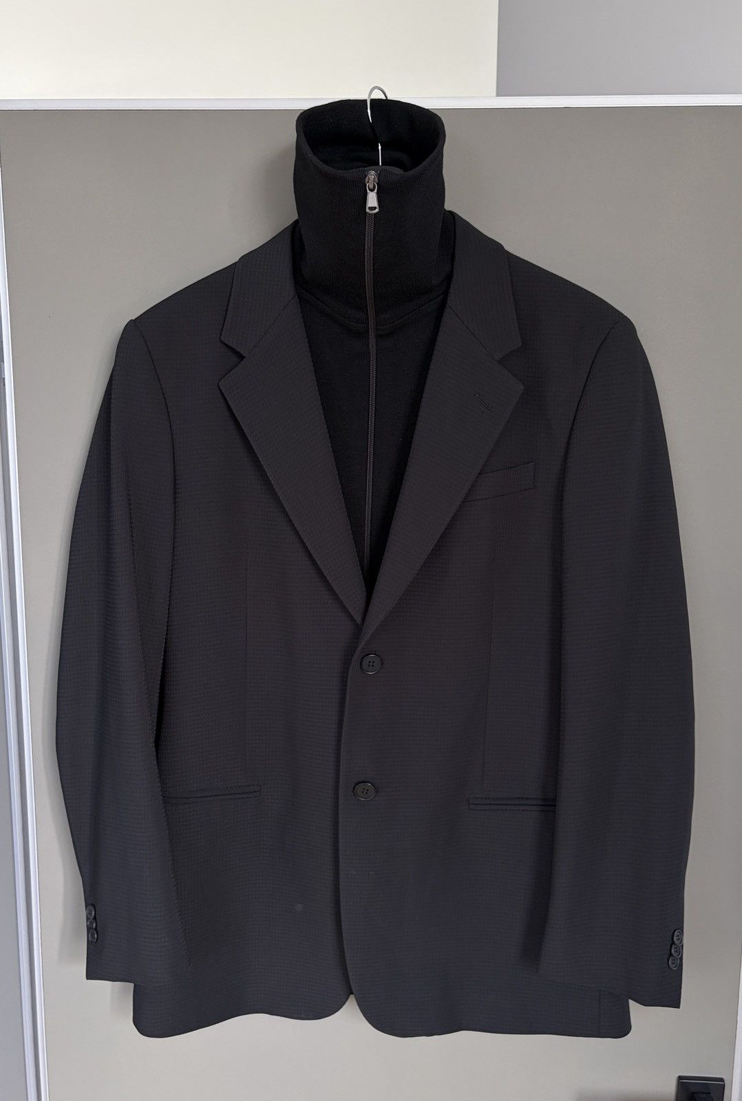 Emporio Armani Emporio Armani Brad Line Wool Blazer With Sweater Collar Size US M / EU 48-50 / 2 - 2 Thumbnail