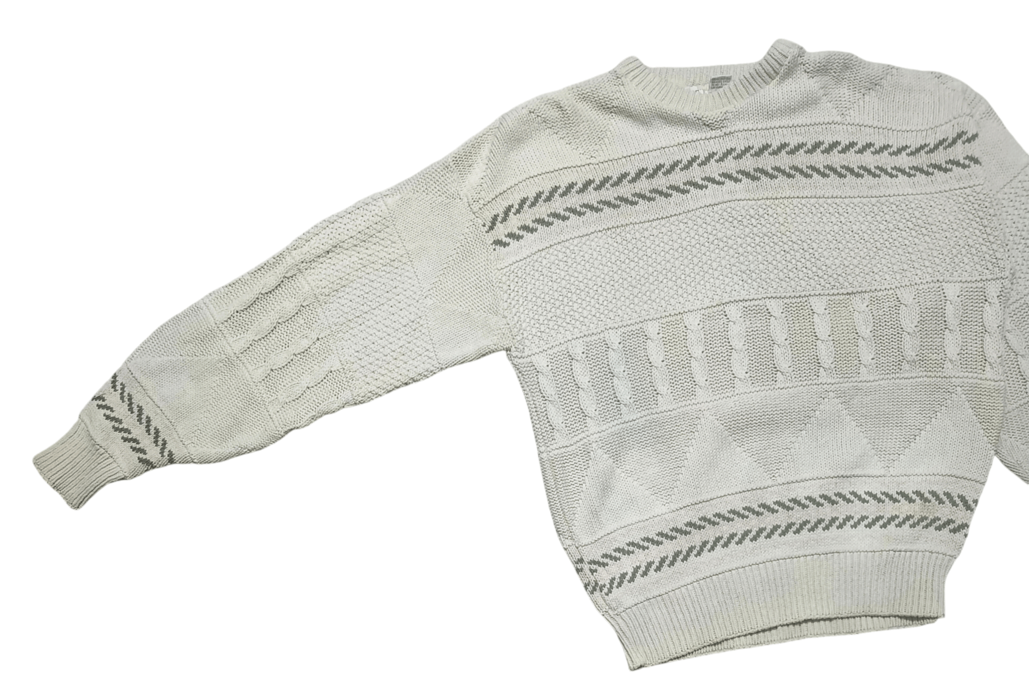 Liz Claiborne Vintage 90s CLAIBORNE Cable Knit Motifs Knit Sweater Size US L / EU 52-54 / 3 - 4 Thumbnail