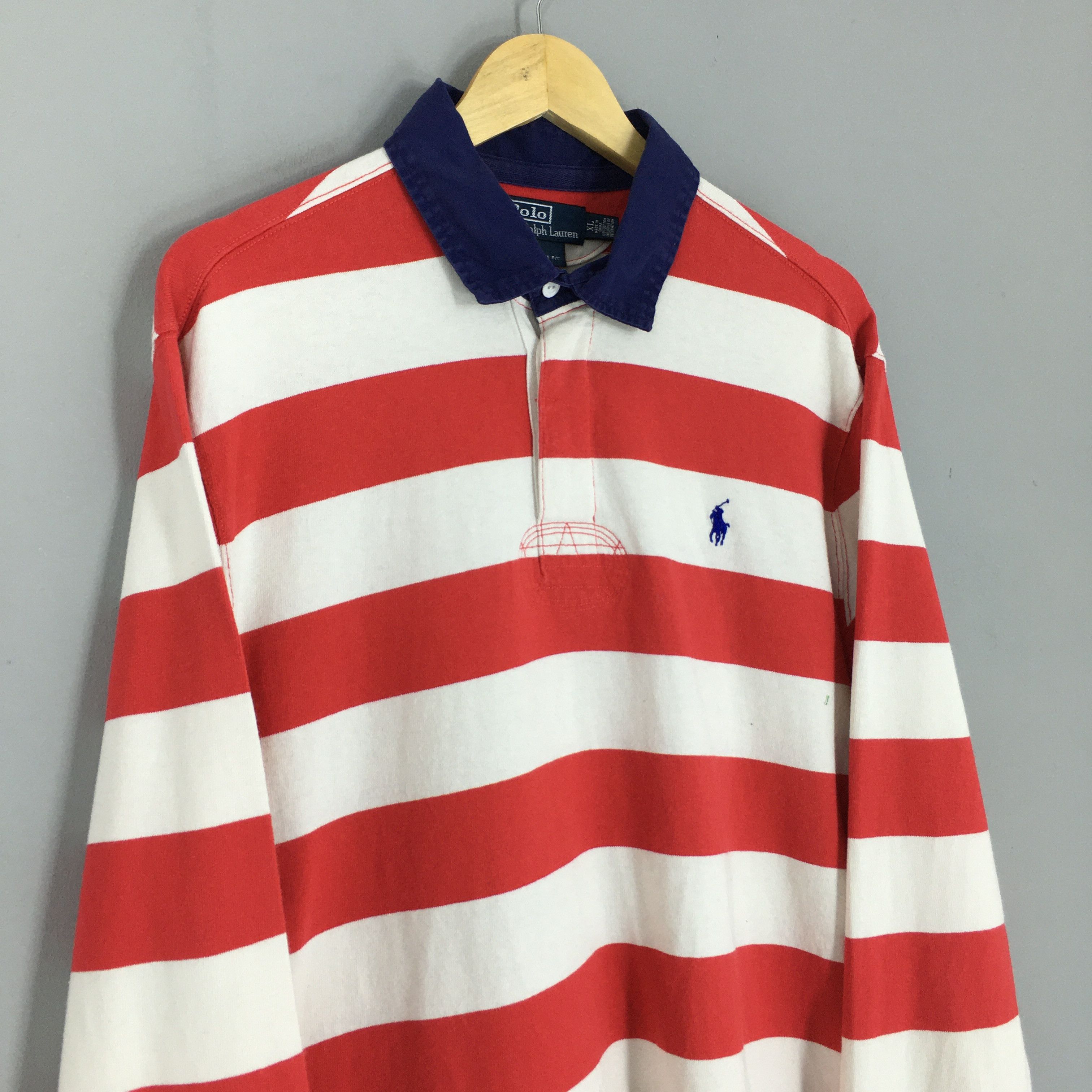Polo Ralph Lauren × Rugby Ralph Lauren × Vintage Vintage 90s Polo Ralph Lauren Rugby Shirt XLarge Size US XL / EU 56 / 4 - 3 Thumbnail
