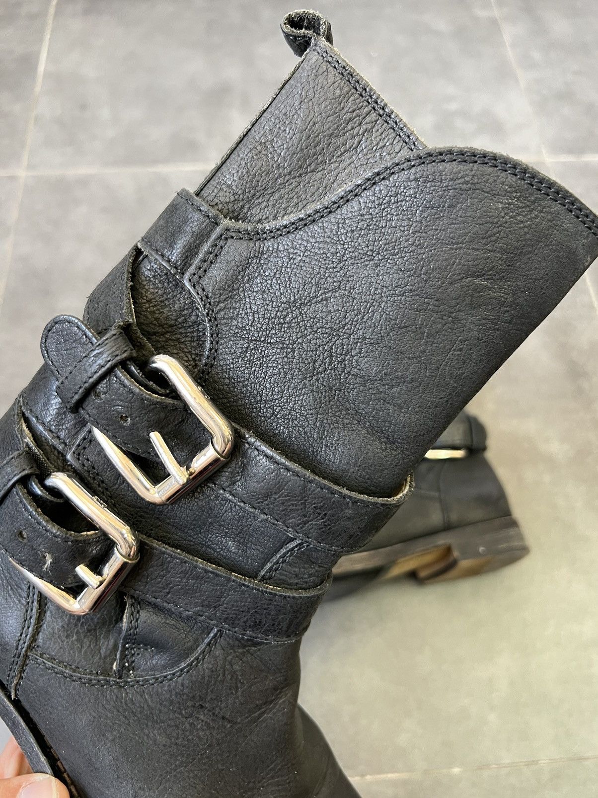 Dolce & Gabbana Archive Dolce Gabbana 2000’s belted leather biker boots Size US 6.5 / IT 36.5 - 5 Thumbnail