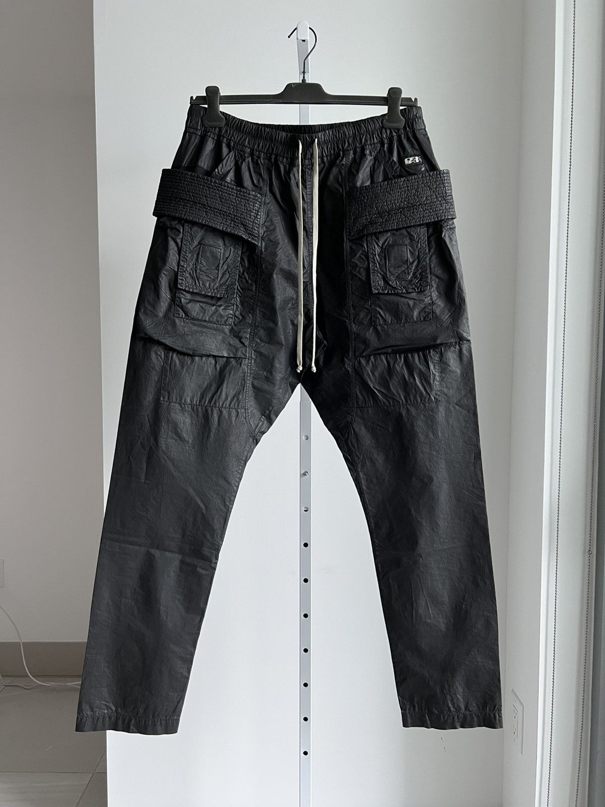 Rick Owens Drkshdw Rick Owens Drkshdw Waxed Creatch Cargo Drawstring Pants  | Grailed