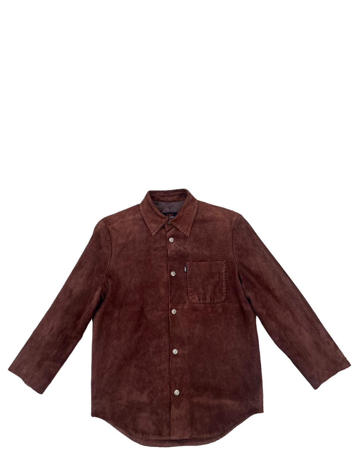 Leather Vintage FIGARO Paris Brown Sheepskin Suede Leather Shirt Size US M / EU 48-50 / 2 - 1 Thumbnail