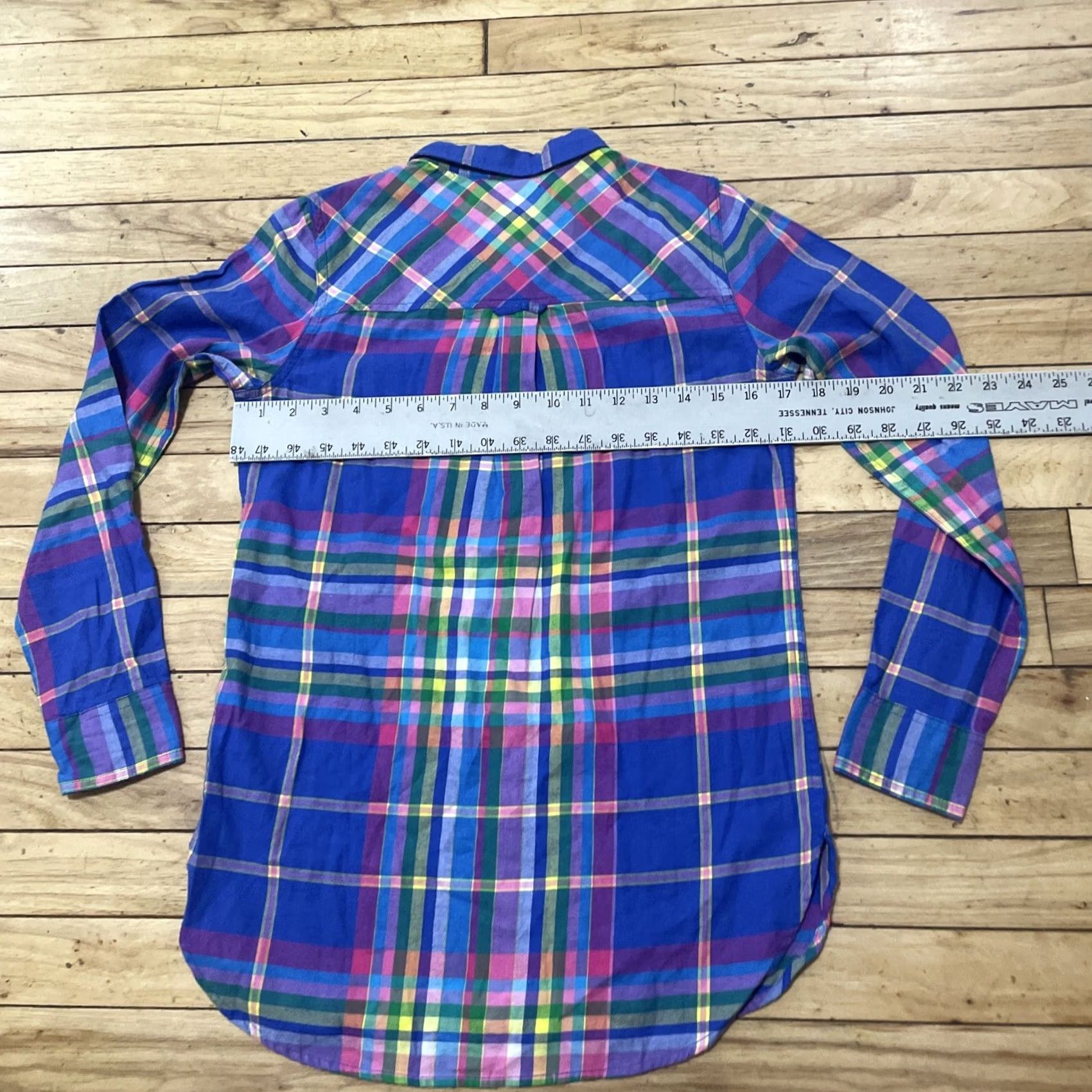 J.Crew J.CREW Plaid Flannel Women 00 Button-Up Shirt Multicolor Y2K Madras Blue Pink AU255 NWT Size XXS / US 00 / IT 34 - 7 Thumbnail