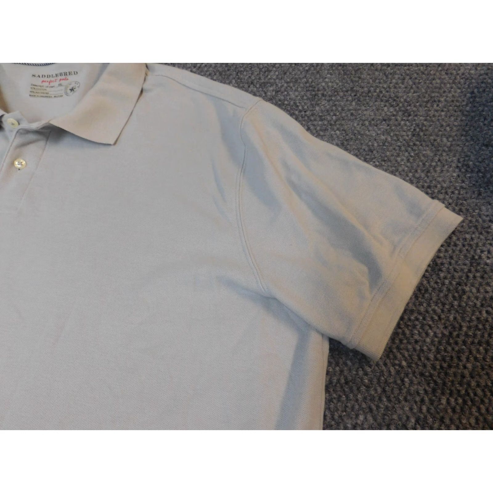 Vintage Saddlebred Polo Shirt Polo Men 2XL Gray Short Sleeve Knit Polyester Button Collared Golf Logo Vintage: No Size US XXL / EU 58 / 5 - 7 Thumbnail