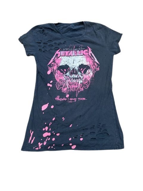 Vintage Absolutely Authentically Thrashed Metallica Skull T-Shirt Size L / US 10 / IT 46 - 2 Thumbnail
