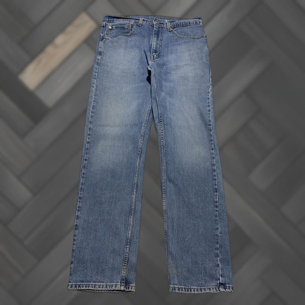 Levi's Levi's 505 Jeans Mens 34x32 Blue Regular Fit Straight Leg Zip Fly Denim Color Blue Medium Wash 5-Pocket Mens Jeans 34x32 Pants Size US 34 / EU 50 - 1 Thumbnail