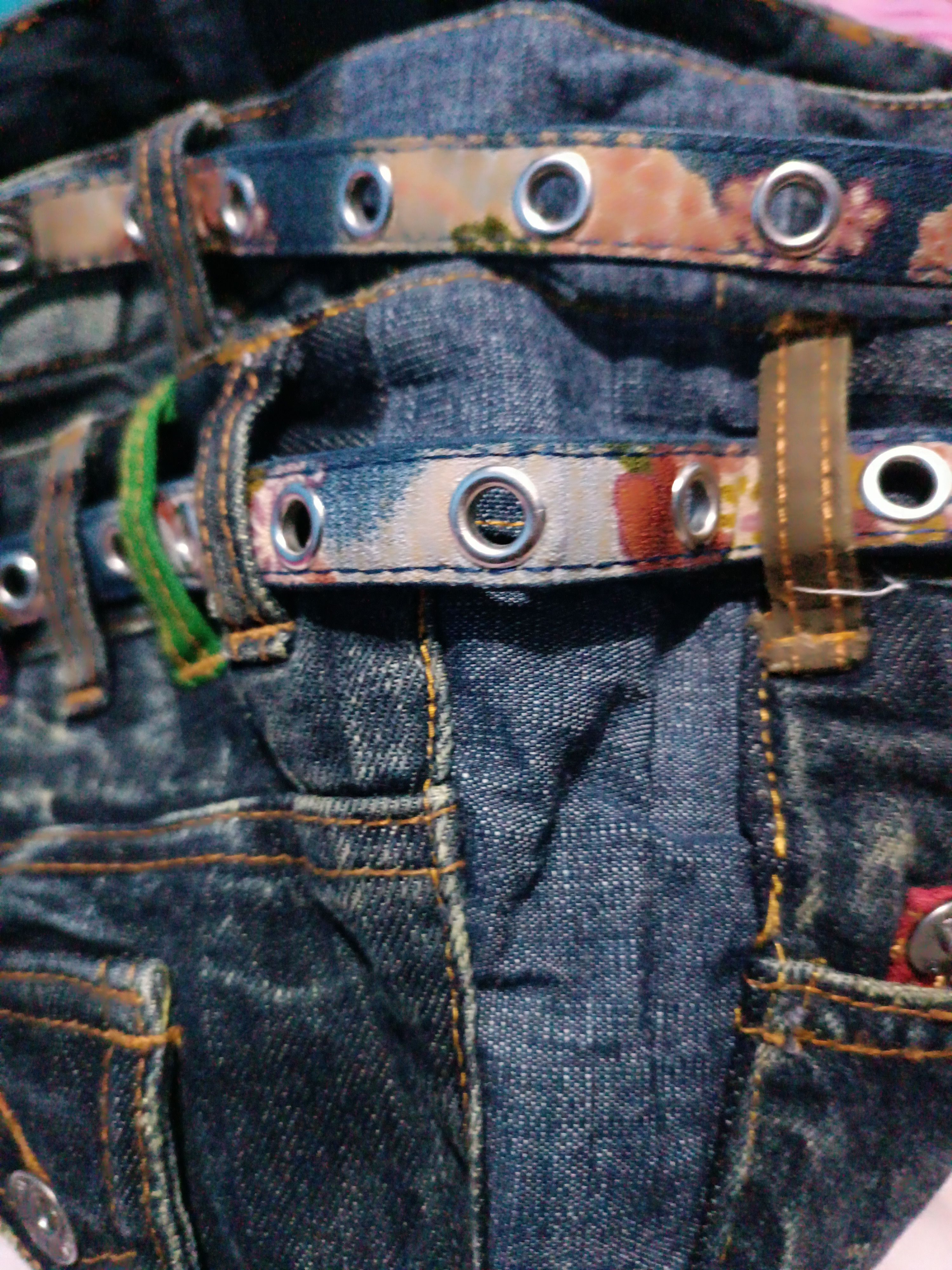 Japanese Brand Vintage Nylaus Distressed Double Waist Bondage Punk Jeans Size US 32 / EU 48 - 8 Thumbnail