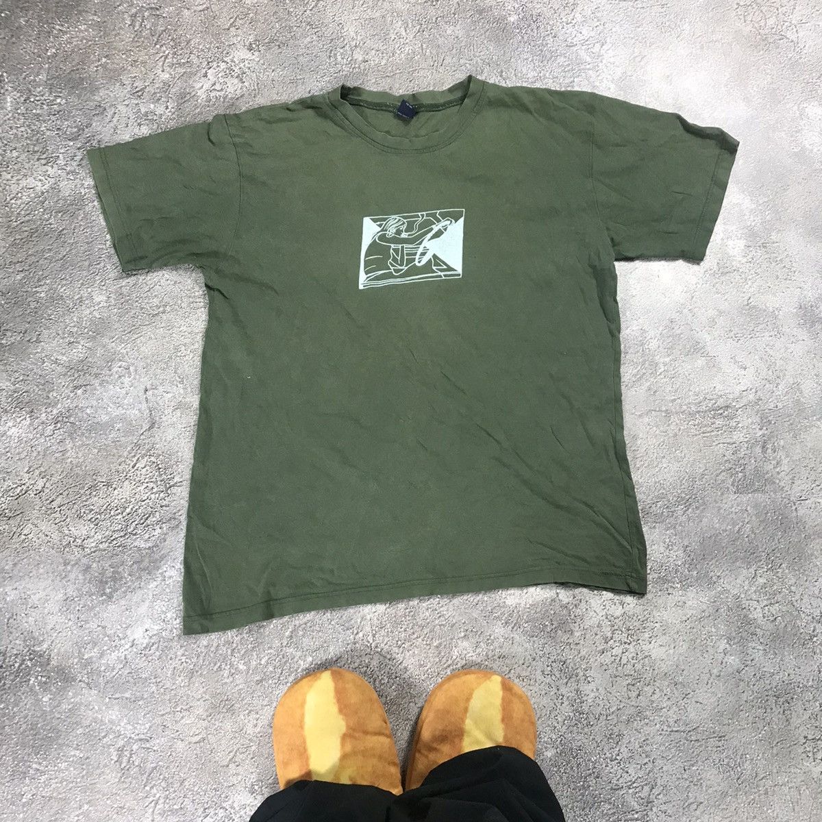 Vintage Vintage Y2K Graphic Tee Streetwear Art Print Skate Green XL Size US XL / EU 56 / 4 - 1 Thumbnail
