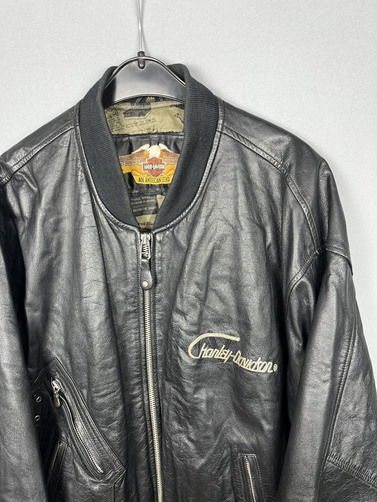 Harley Davidson × Vintage Harley Davidson leather jacket big logo vintage Size US XL / EU 56 / 4 - 3 Thumbnail