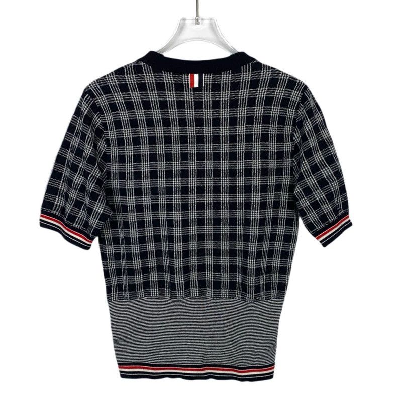Thom Browne Thom Browne Black and gray plaid round neck wool knitted sh Size S / US 4 / IT 40 - 2 Thumbnail