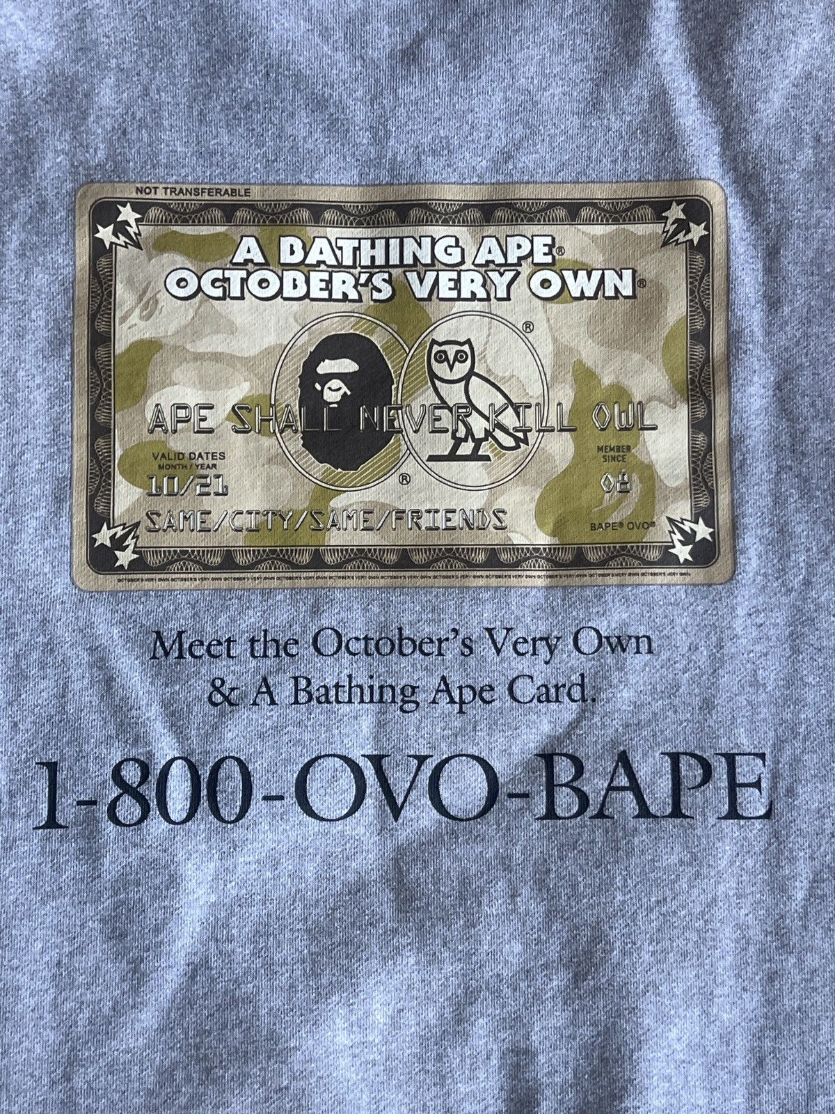 Bape × October's Very Own Bape_OVO Credit Card Sweatshirt Size US XL / EU 56 / 4 - 3 Thumbnail