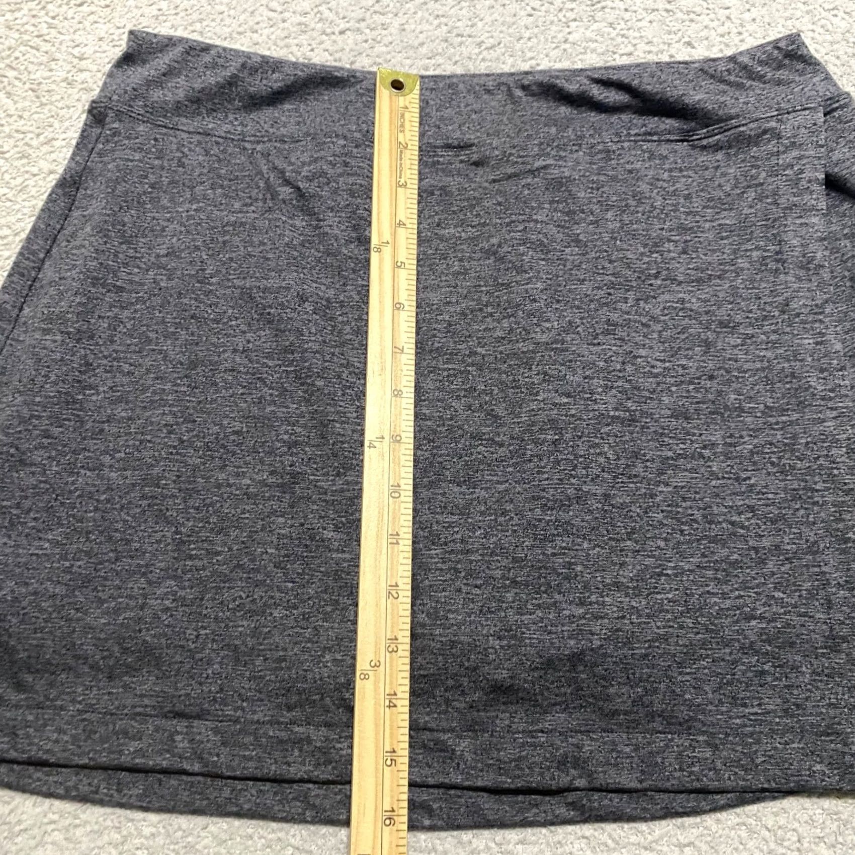 Quince Quince Skort Women's Large Heather Gray Ultra Soft Side Slit Short Polyester Pull On Casual Size L Gray 90s? Size 36" / US 14 / IT 50 - 7 Thumbnail