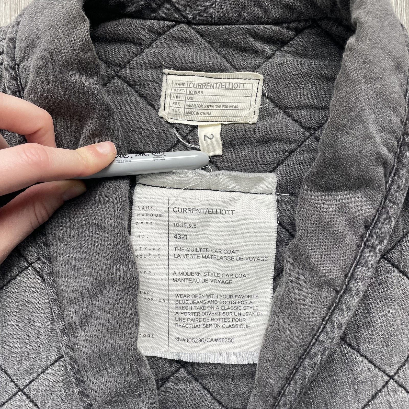 Current/Elliot Current/Elliott Women's Quilted Car Coat Grey Size 2 Size XS / US 0-2 / IT 36-38 - 4 Thumbnail