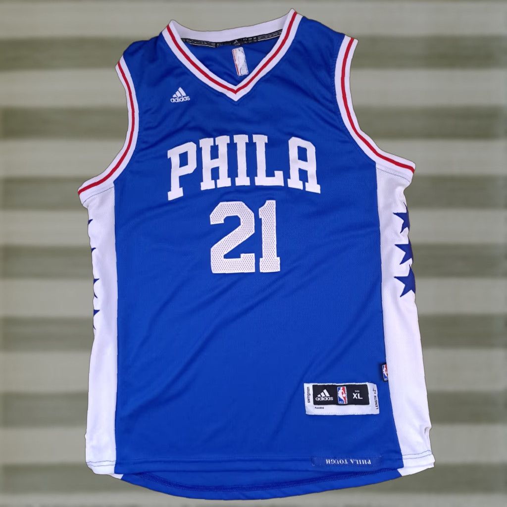 Adidas **Adidas XL Blue Pullover Sweatshirt Philadelphia 76ers Joel Embiid** User: Adidas XL Blue Pullover Sweatshirt Philadelphia 76ers Joel Embiid Size US XL / EU 56 / 4 - 1 Thumbnail