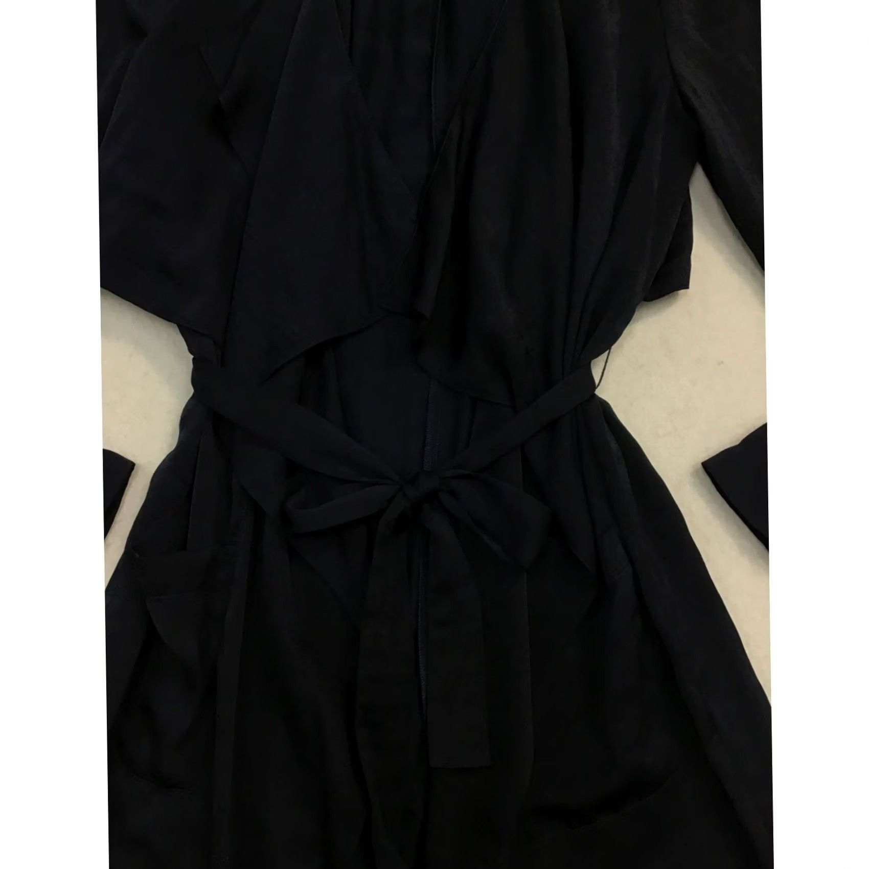 Vintage VINTAGE Leith Women’s Drape Trench Coat XS Navy Polyester Trench Coat Womens XS Navy, Lightweight, Adjustable Waist Size XS / US 0-2 / IT 36-38 - 3 Thumbnail