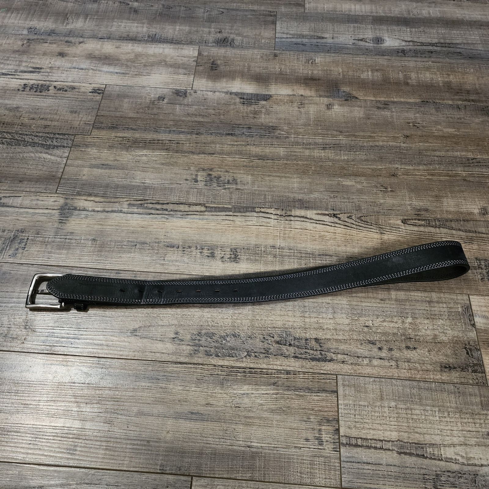 Duluth Trading Company Duluth black belt with white stitching size 38 soft belt D Size 38 - 1 Thumbnail