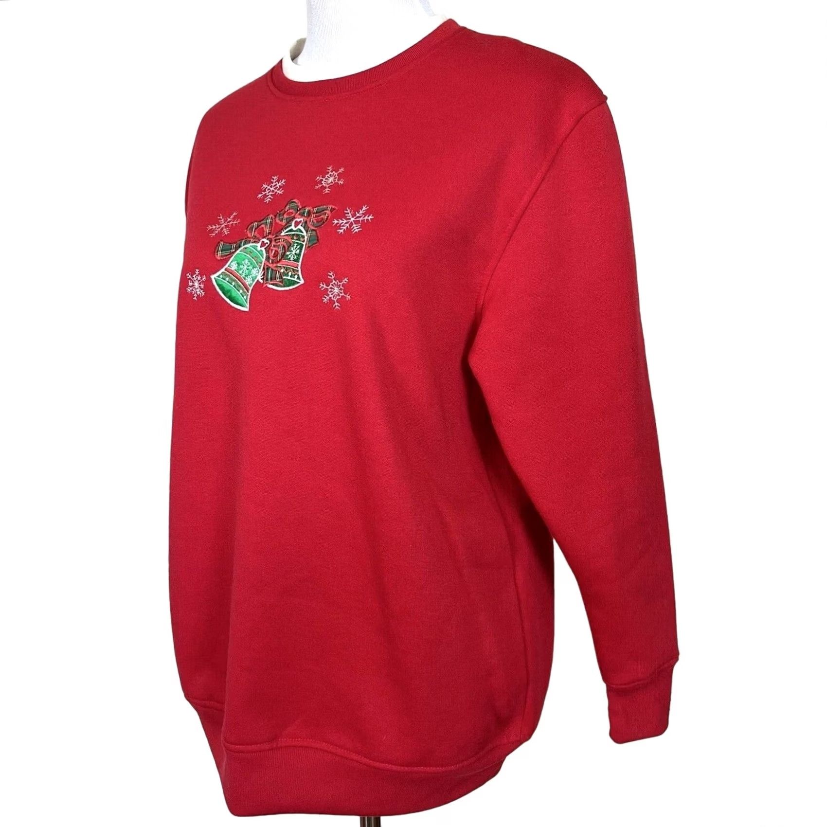 Vintage VINTAGE Bobbie Brooks Christmas Embroidered Sweatshirt Red Pullover Sz S Womens Crew Neck Long Sleeve Pullover 90s Decade Holiday Size S / US 4 / IT 40 - 3 Thumbnail