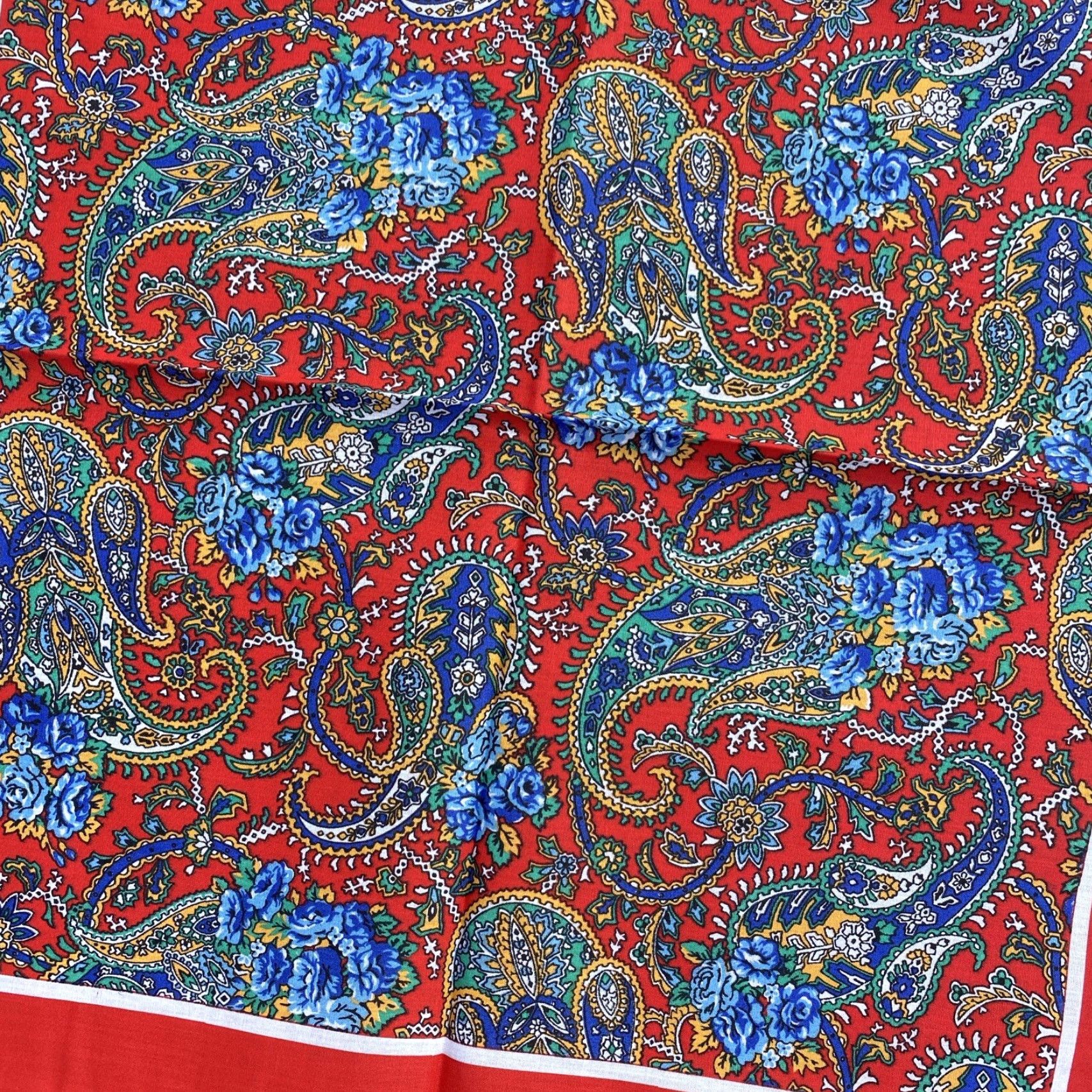 Vintage VINTAGE Wamcraft Bandana Handkerchief Scarf Floral Southwestern Cotton Made In USA Purple Adult Unisex OneSize Mens Womens Size ONE SIZE - 2 Thumbnail