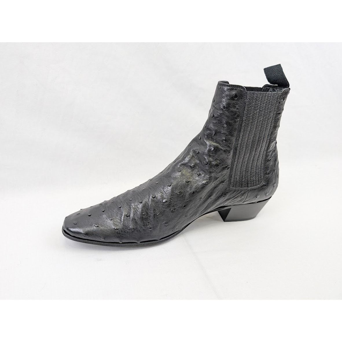 Saint Laurent Paris o1rshd1 Ostrich Leather Boots in Black Size US 8 / EU 41 - 10 Thumbnail