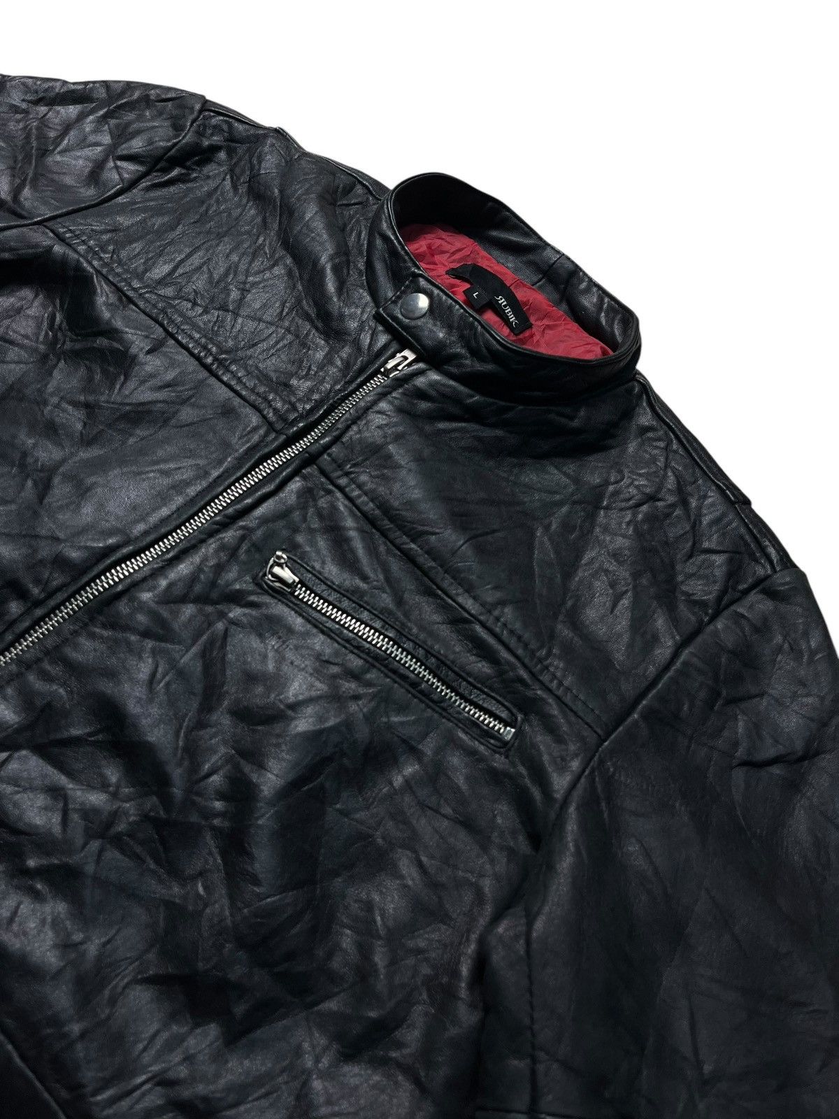 If Six Was Nine RUBIK GENUINE LEATHER LGB STYLE ZIPPED UP JACKET Size US L / EU 52-54 / 3 - 6 Thumbnail