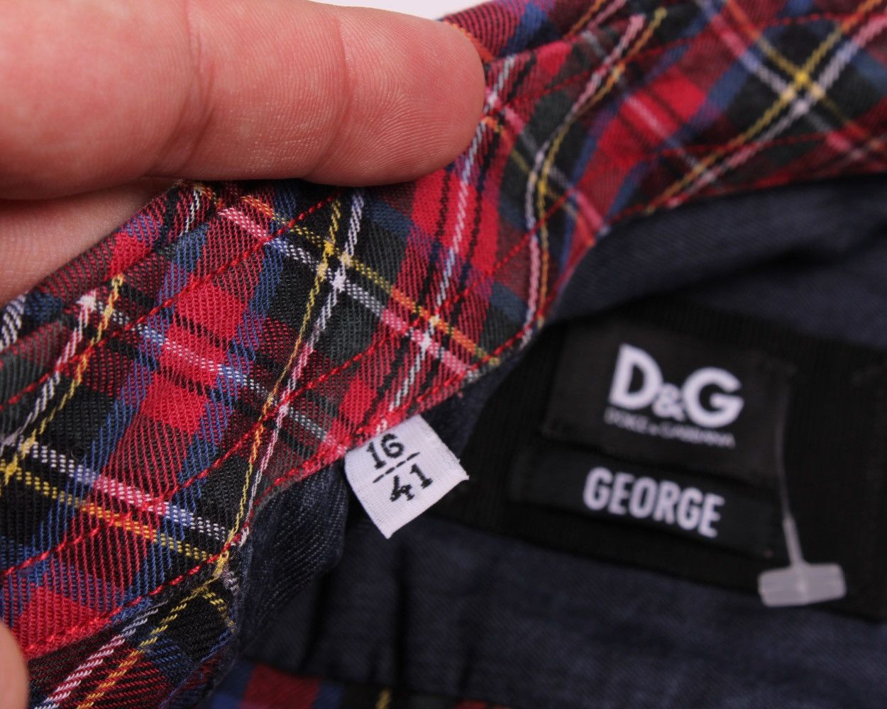 Designer × Dolce & Gabbana Dolce & Gabbana George Plaid Red Long Sleeve Button Shirt Size US L / EU 52-54 / 3 - 18 Thumbnail