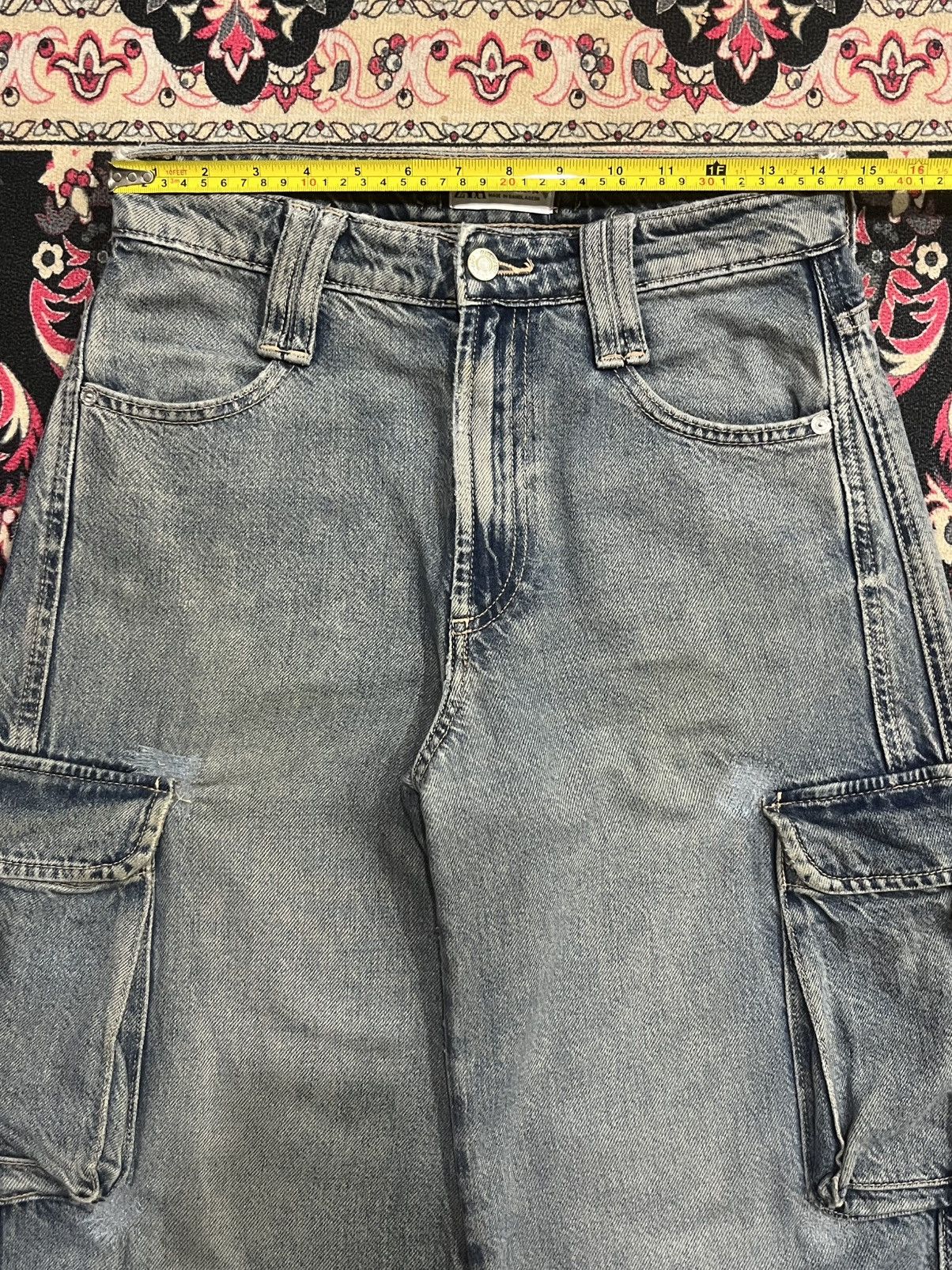 Tripp NYC Vintage Zara Tactical Cargo Grey Washed Baggy Jeans Size US 28 / EU 44 - 13 Thumbnail