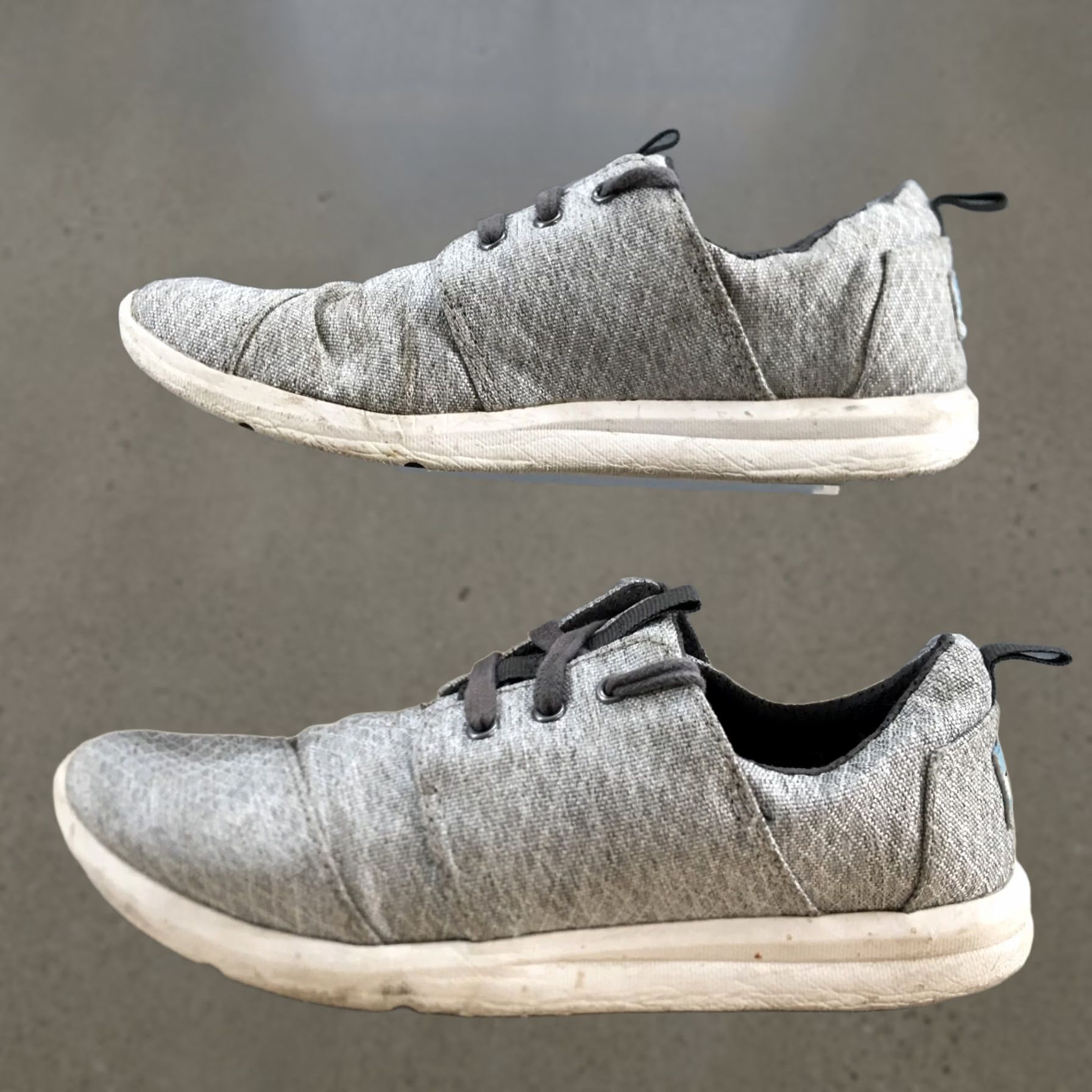 Toms TOMS Womens 6 Del Ray Sneakers Gray Canvas Round Toe Low Top Modern Athleisure Shoes Size M / US 6-8 / IT 42-44 - 1 Thumbnail
