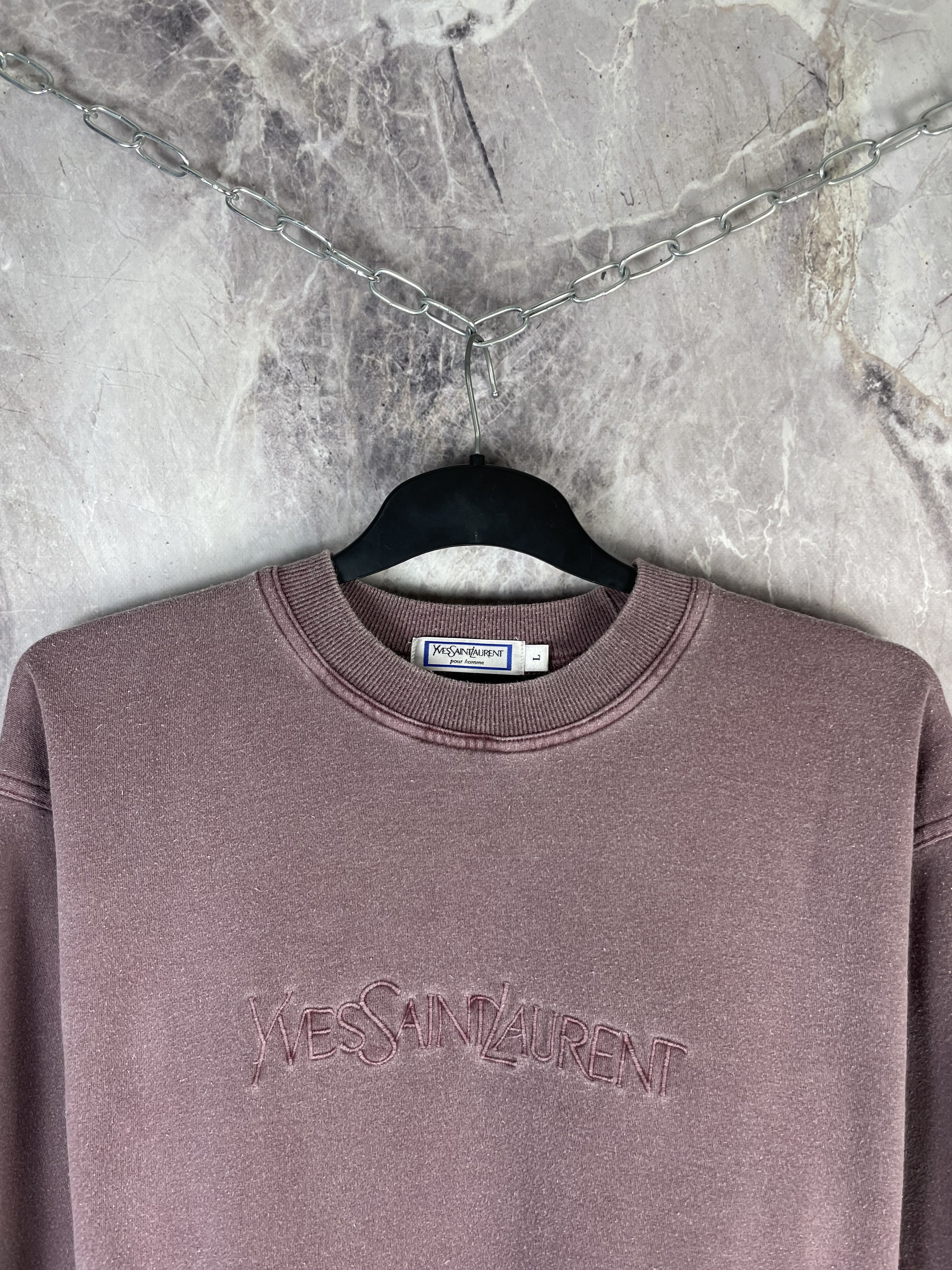 Yves Saint Laurent Vintage Yves Saint Laurent Men’s Sweatshirt Big Logo Size US L / EU 52-54 / 3 - 3 Thumbnail