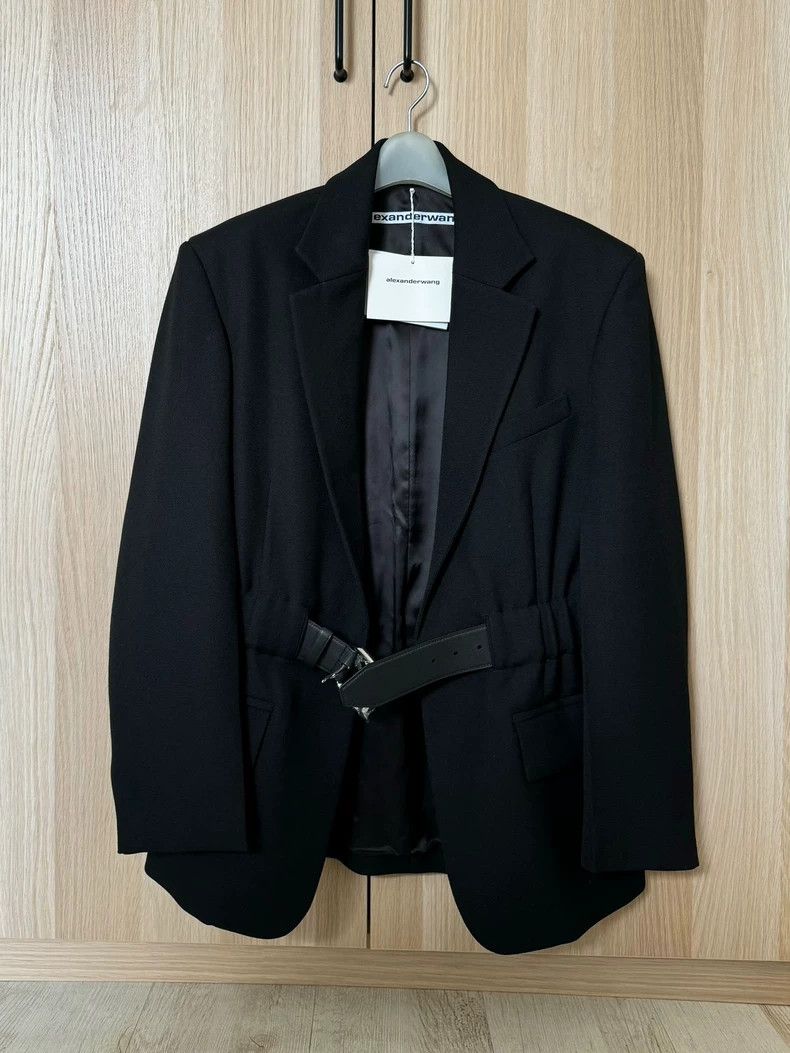 Alexandre Wang Black Wide-Shoulder Blazer