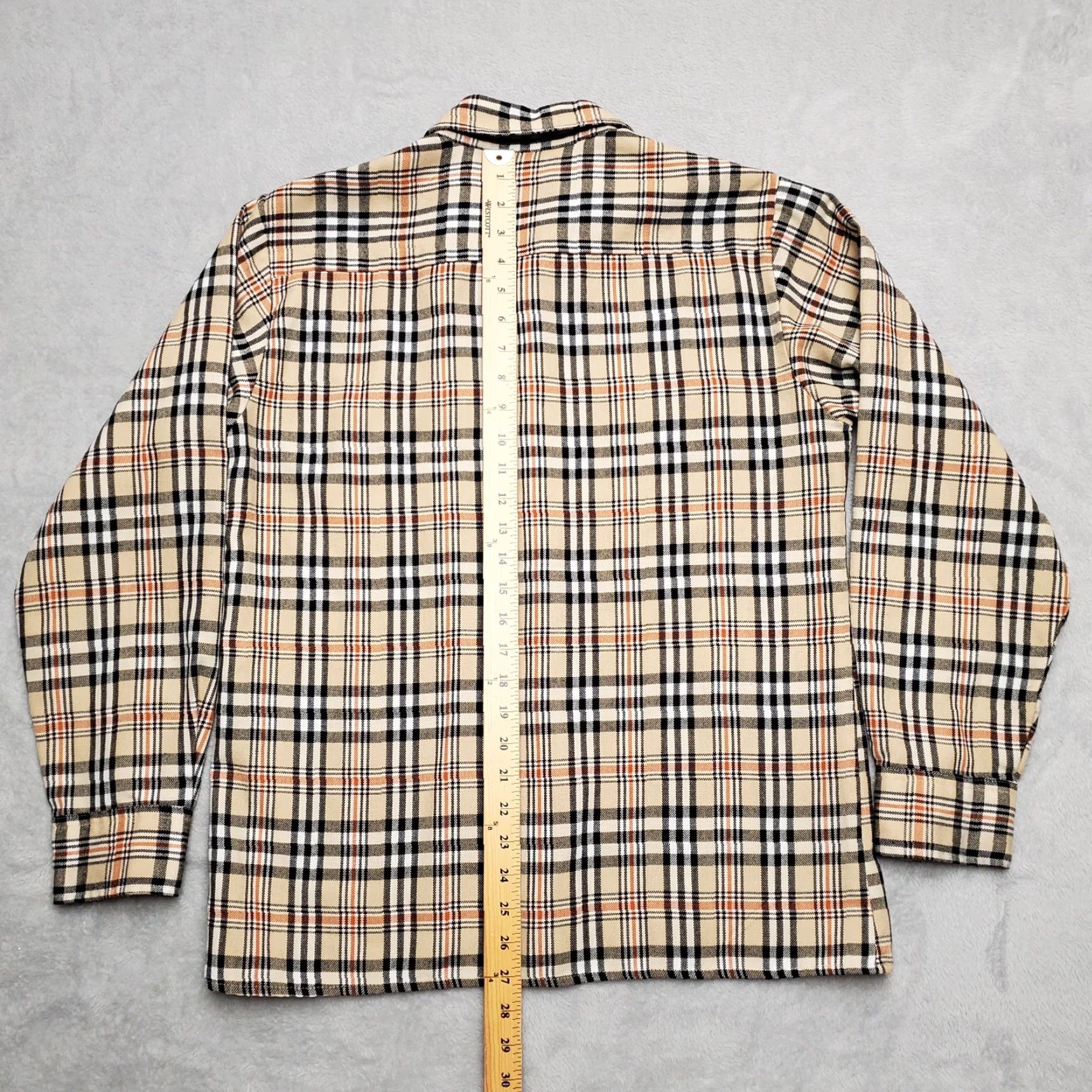 Blair VINTAGE John Blair Shirt Mens M Tan Plaid Flannel Button Long Sleeve Mens Size US M / EU 48-50 / 2 - 8 Thumbnail