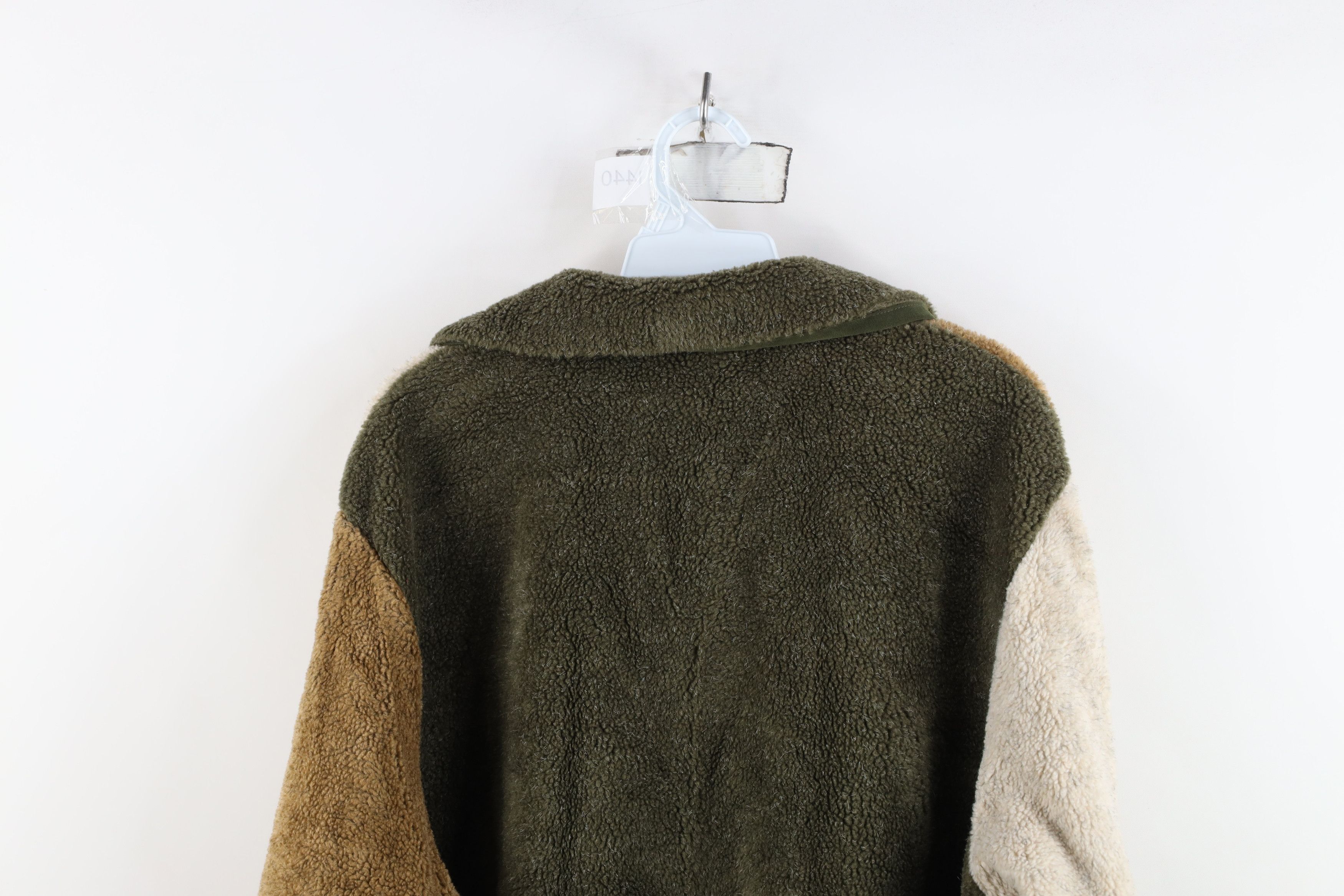 Vintage Vintage 90s Streetwear Block Deep Pile Fleece Sweater Jacket Size XL / US 12-14 / IT 48-50 - 11 Thumbnail